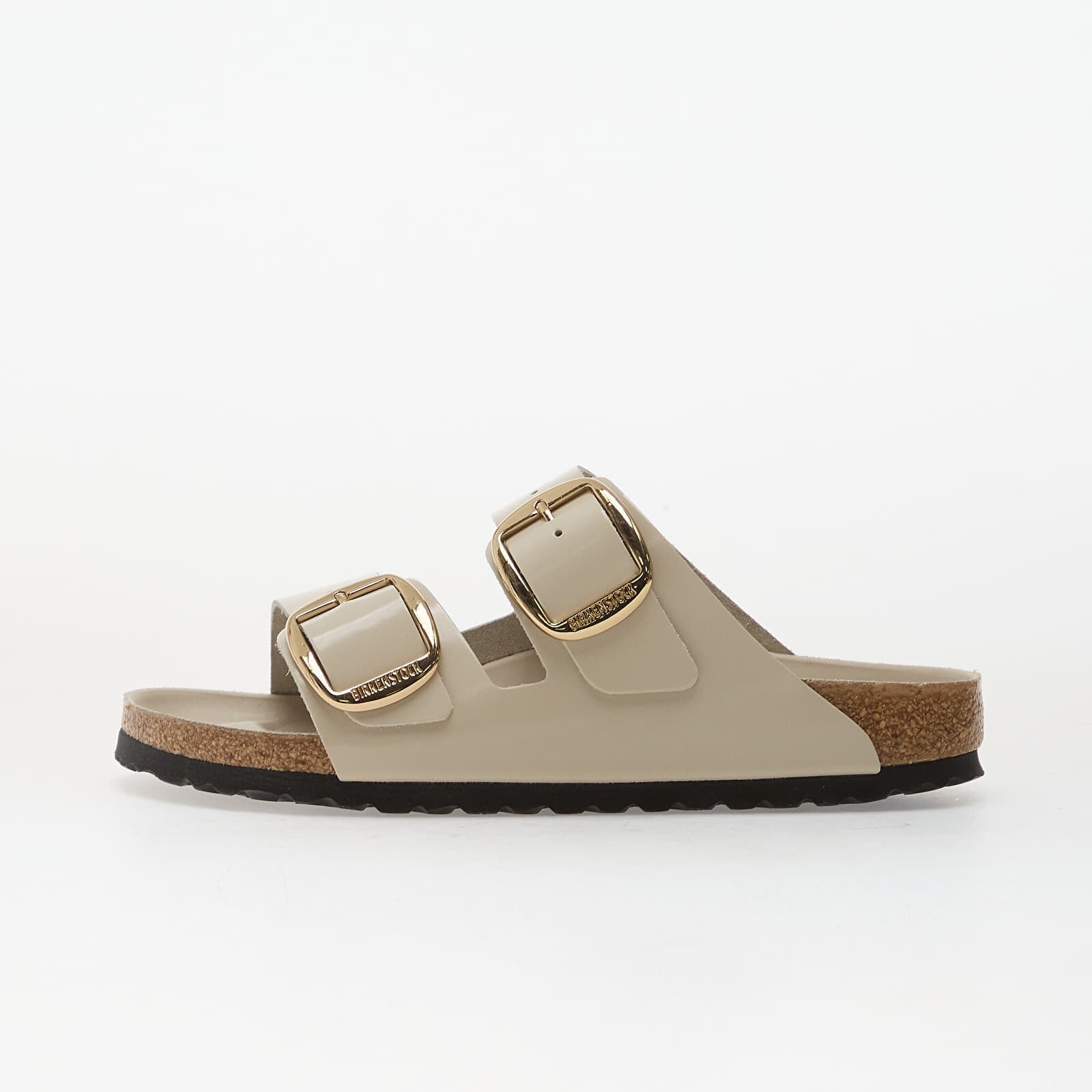 Sneakers Birkenstock Arizona Big Buckle Natural Leather Patent Women High-Shine Oyster UK 4.5
