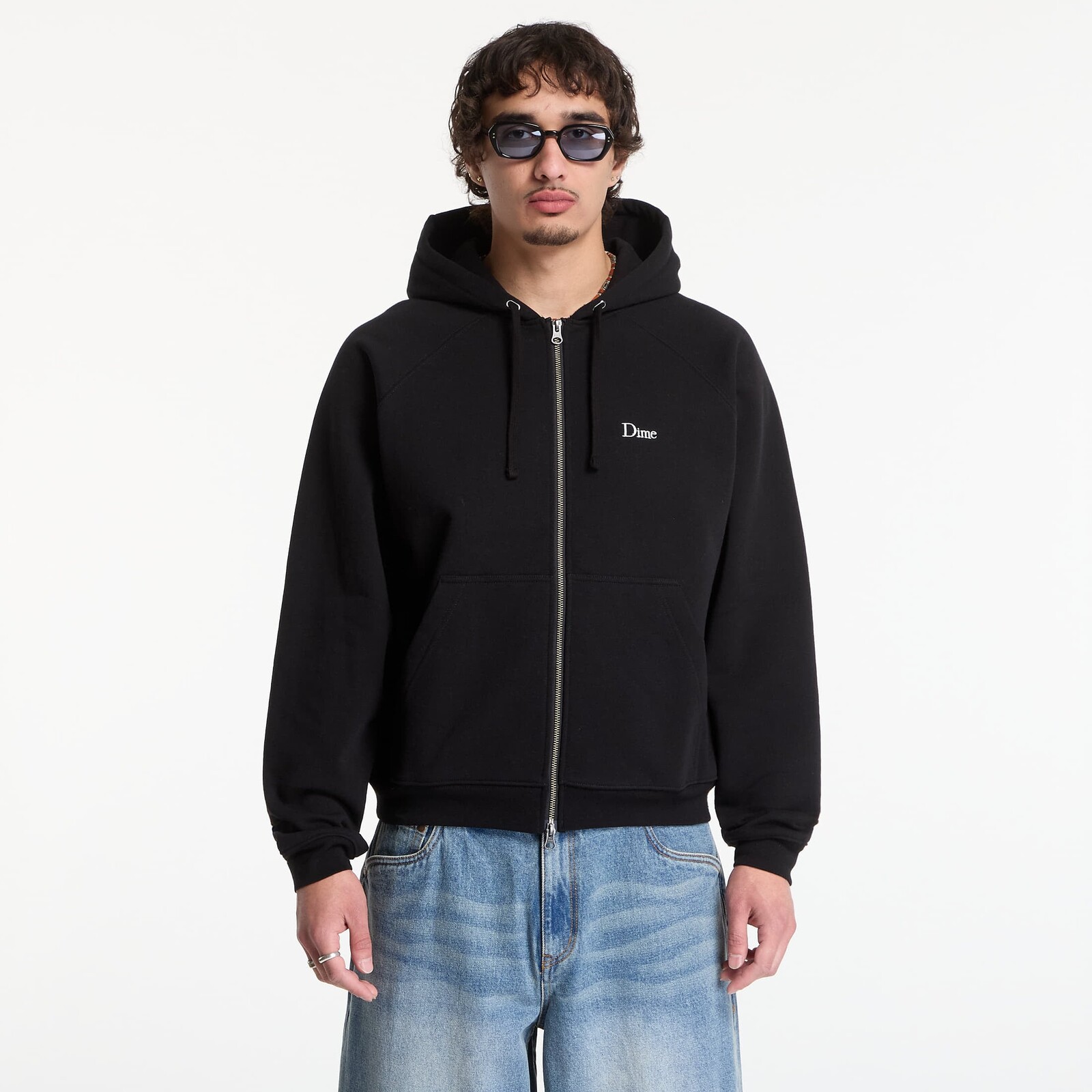 Sweatshirt Dime Classic Small Logo Zip Hoodie UNISEX Black S