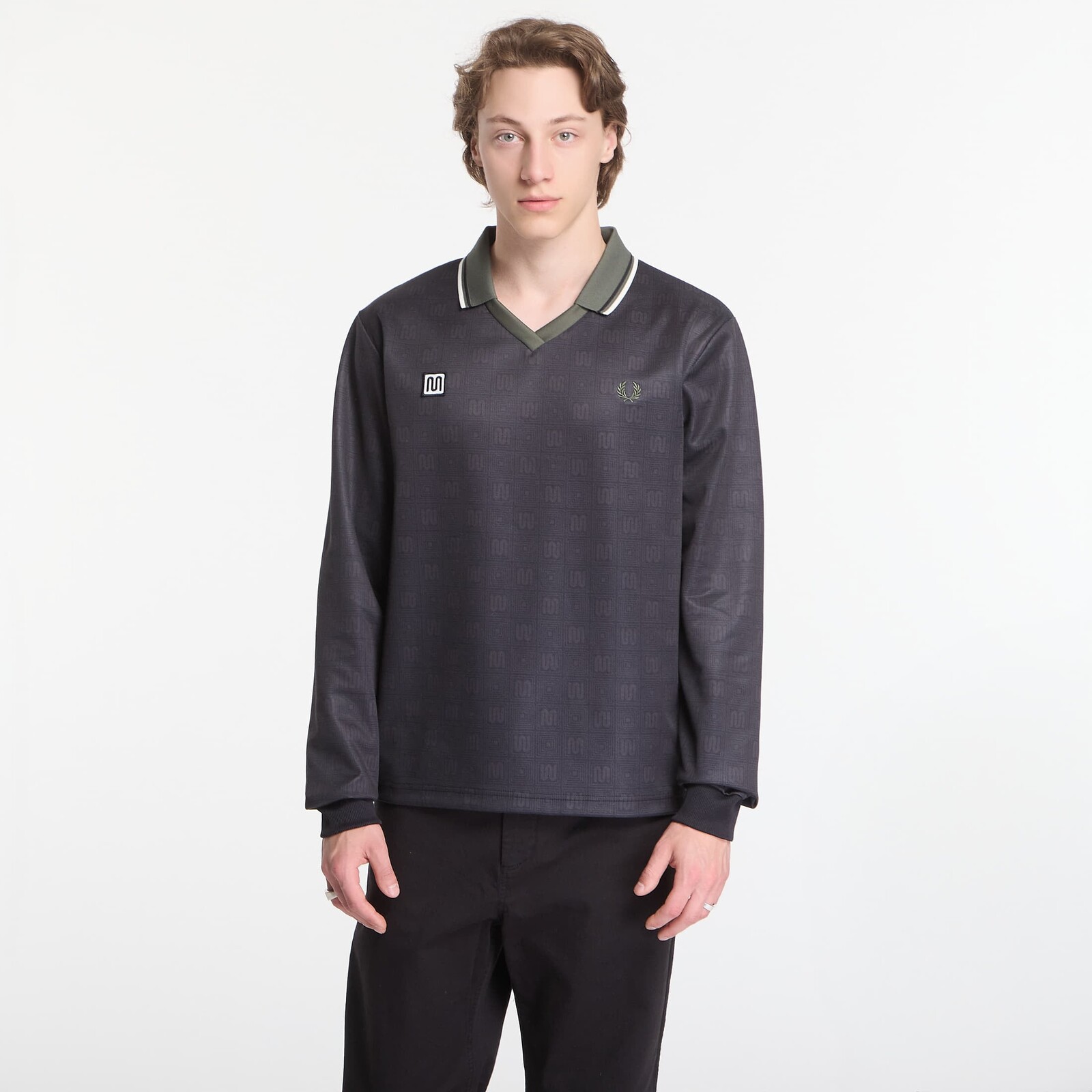 T-shirt Fred Perry Meyba Printed Ls Polo Shirt Black XL