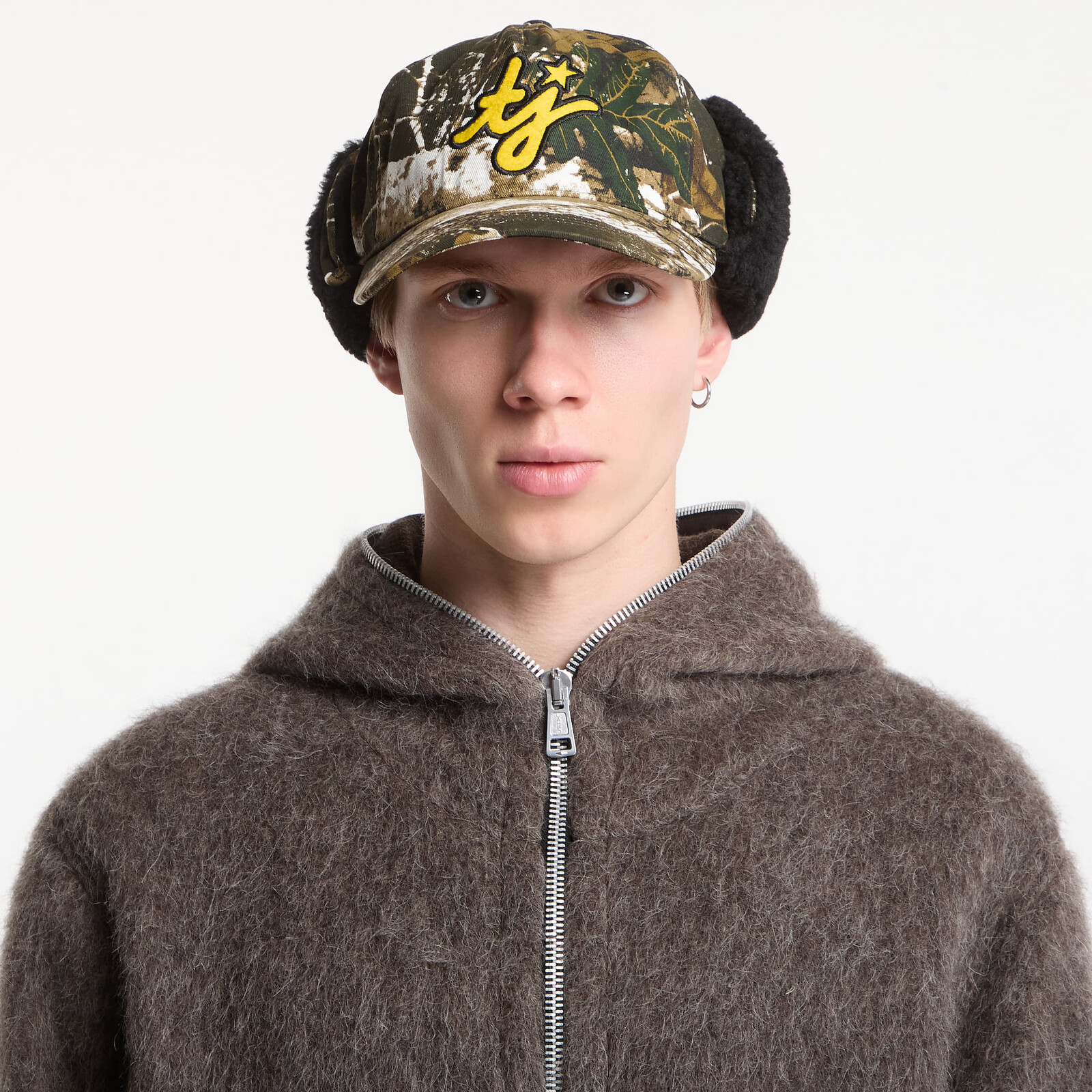 TwoJeys TJ Initials Camo Earflap Green Universal