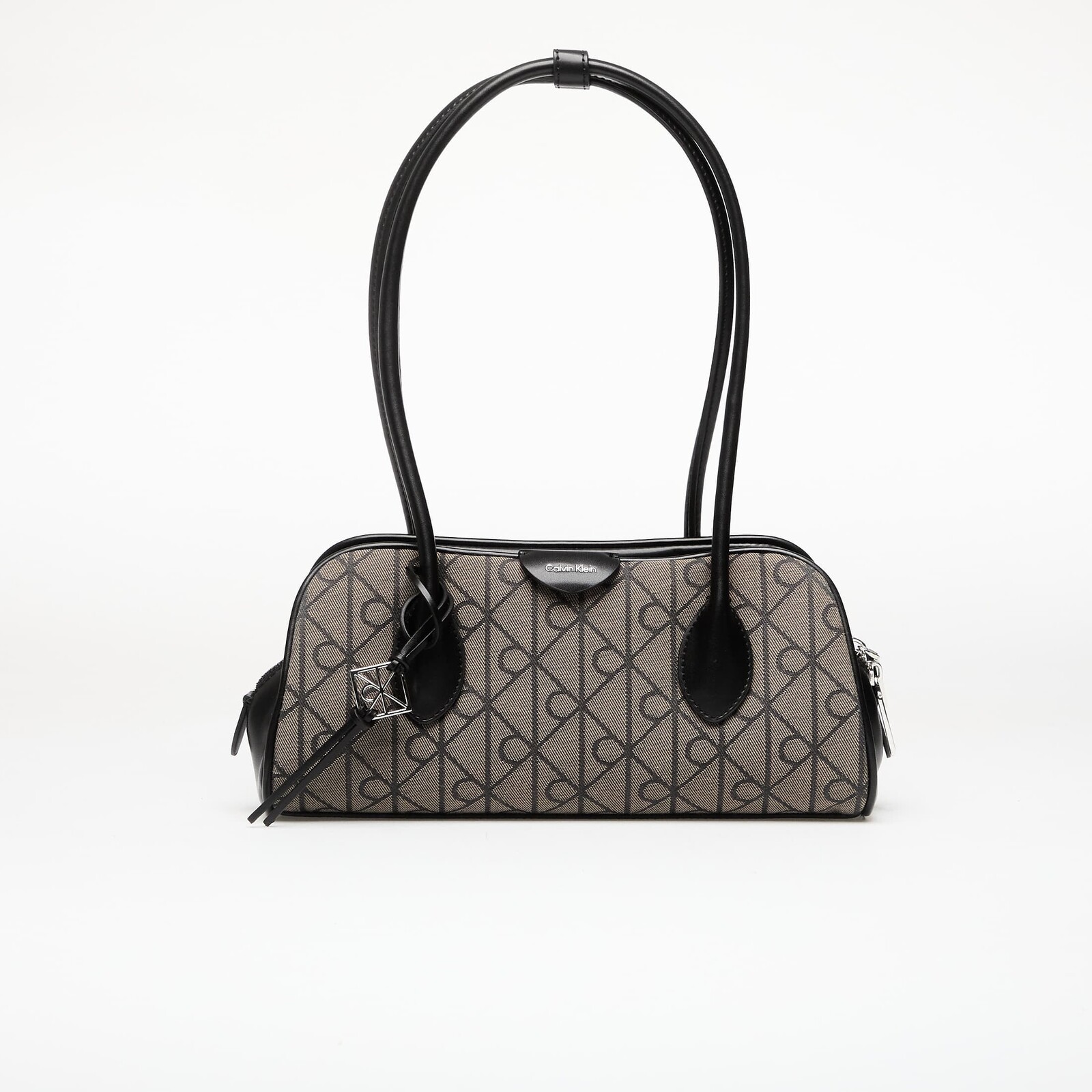 Handbag Calvin Klein Emblem Trio Jacquard Shoulder Ba Lotus Beige/ Black/ Aop Jacquard Universal