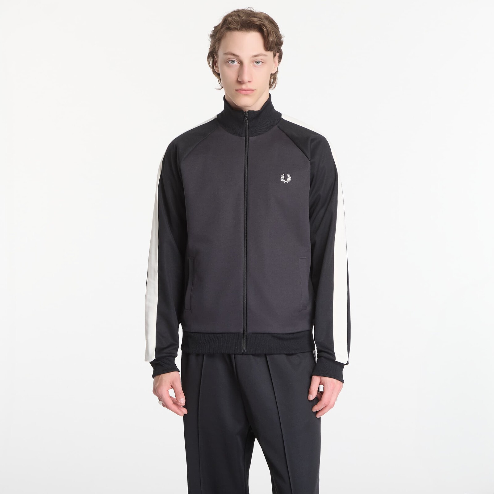 Sweatshirt Fred Perry Contrast Sleeve Track Jacket Black M