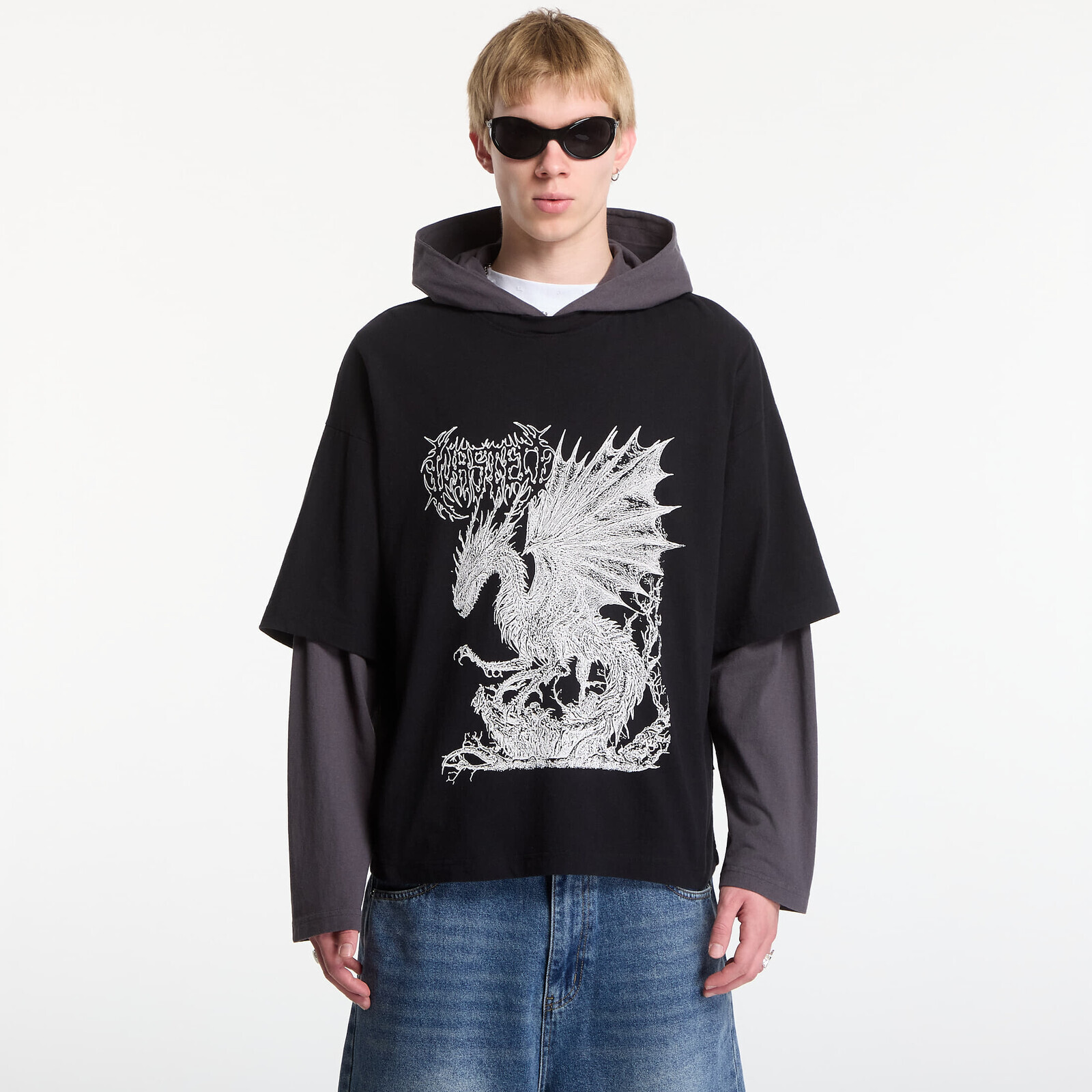 Sweatshirt Wasted Paris Balaur Age Hoodie Black/ Old Black XL