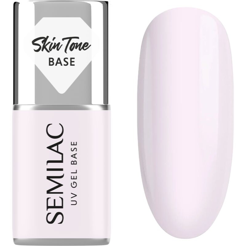 Semilac UV Gel Base Skin Tone Base base coat gel for gel nails shade Milky Pink 7 ml