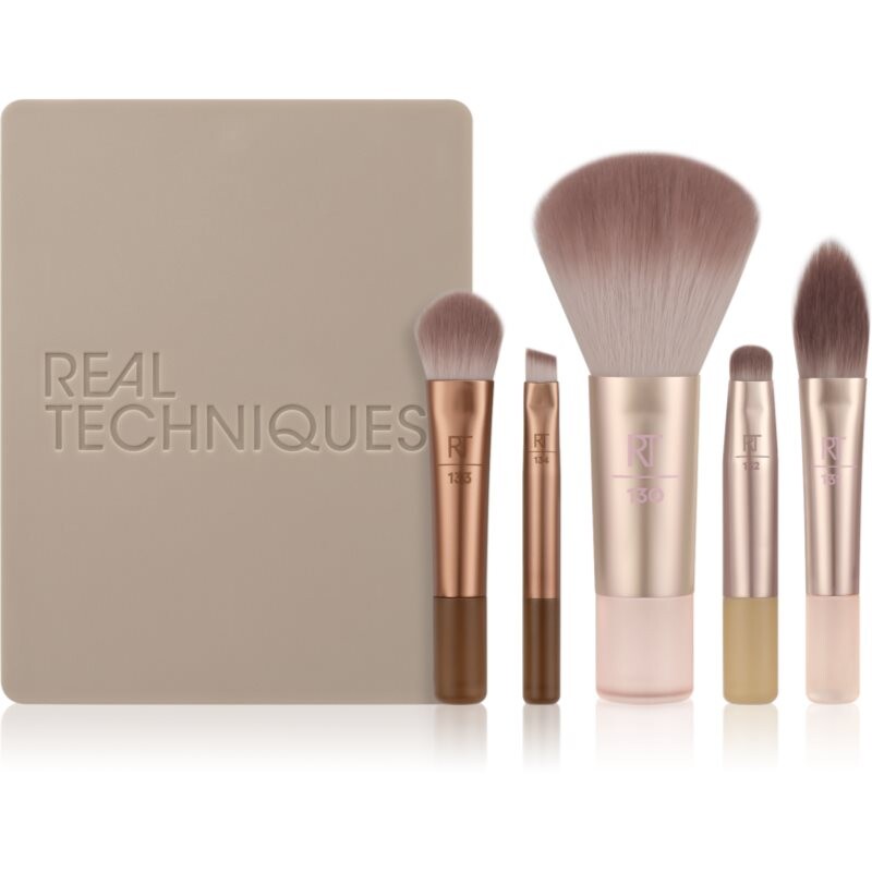 Real Techniques New Nudes On The Glow Mini Brush Kit brush set for travelling 6 pc