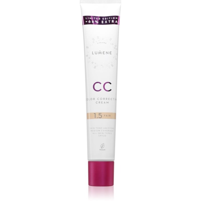 Lumene CC Color Correcting Cream CC cream for even skin tone SPF 20 shade 1.5 Fair (Warm) 50 ml