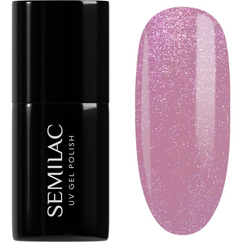 Semilac UV Hybrid Shimmer gel nail polish shade 319 Shimmer Dust Pink 7 ml