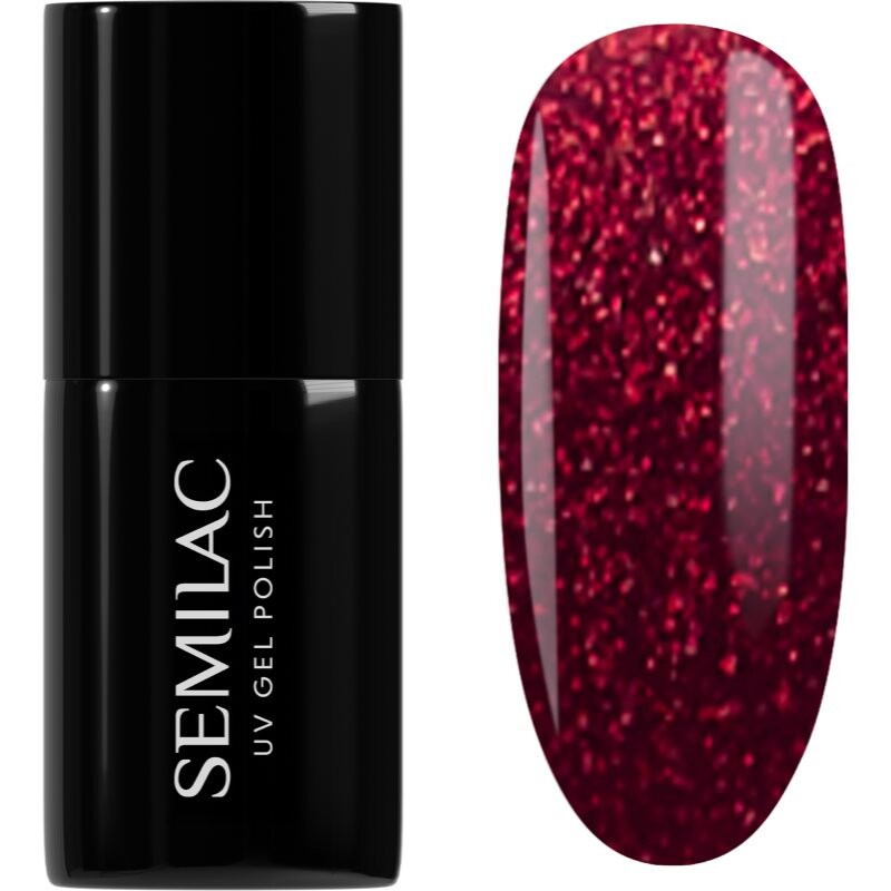 Semilac UV Hybrid Winter Wonderland gel nail polish shade 955 Holly Berry Red 7 ml