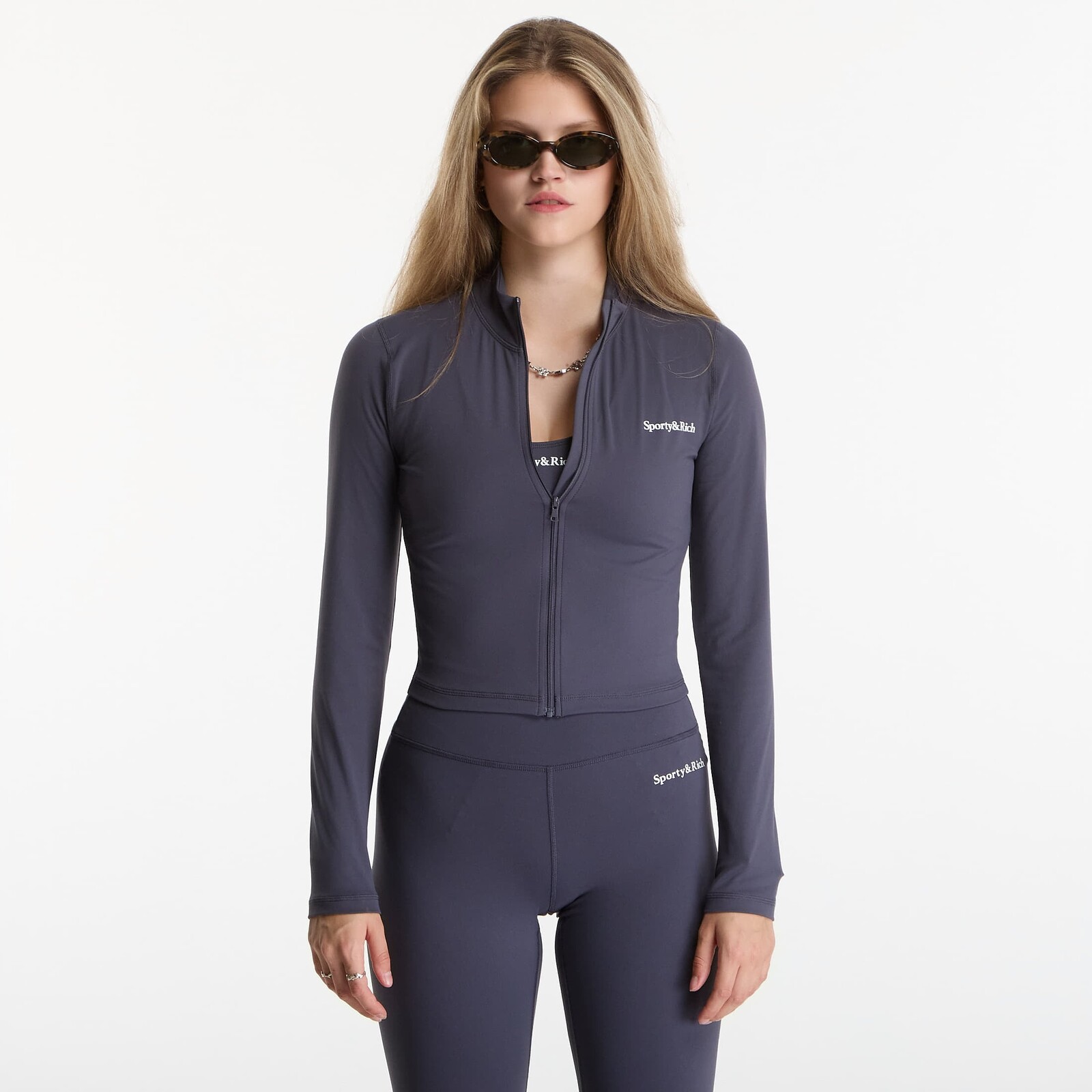 Jacket Sporty & Rich Serif Logo Sports Jacket Carbon L