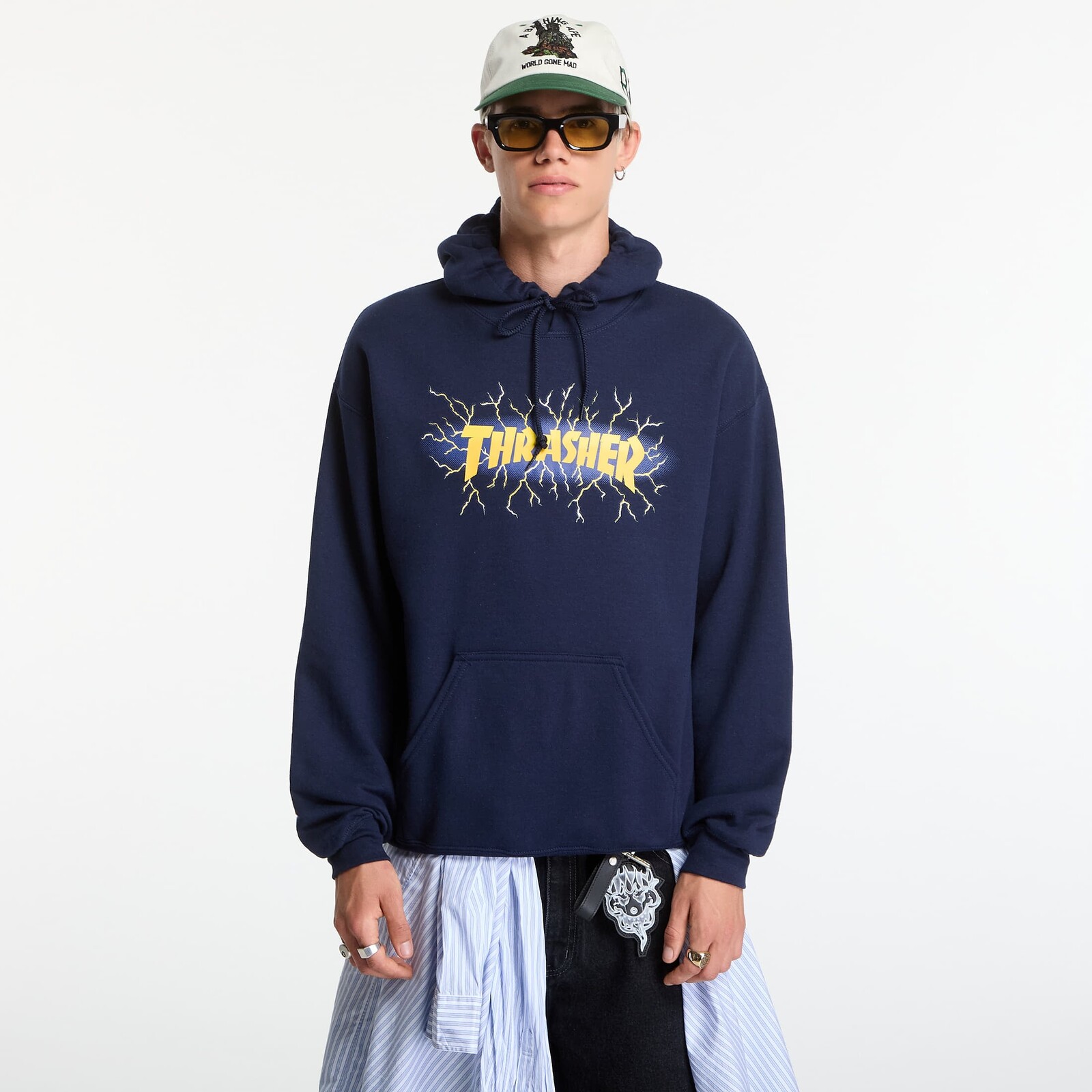 Sweatshirt Thrasher Lightning Hoodie Blue M
