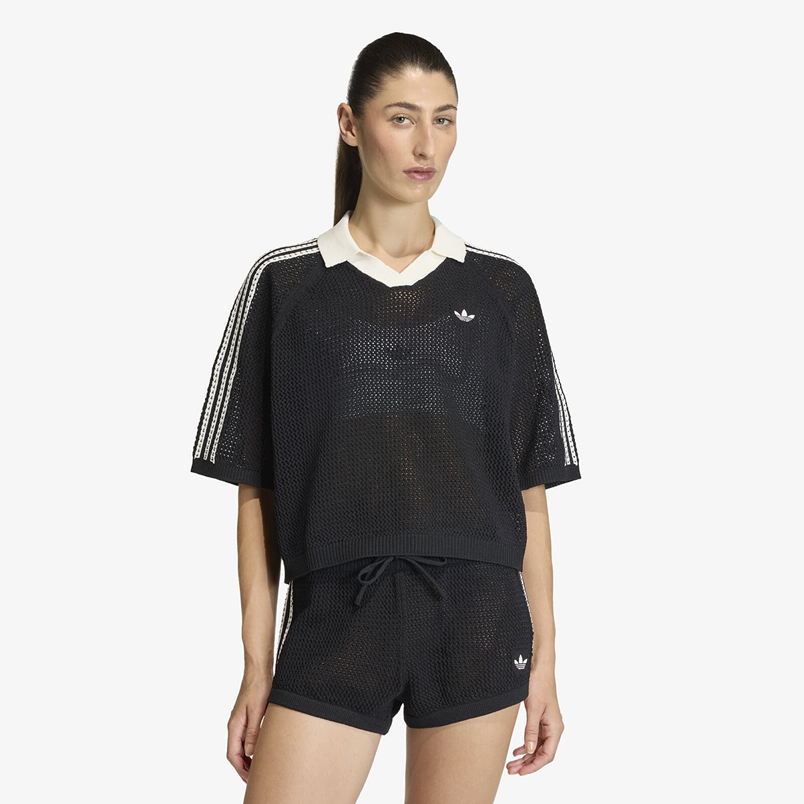 Shirt adidas Knitted Crochet Polo Black L