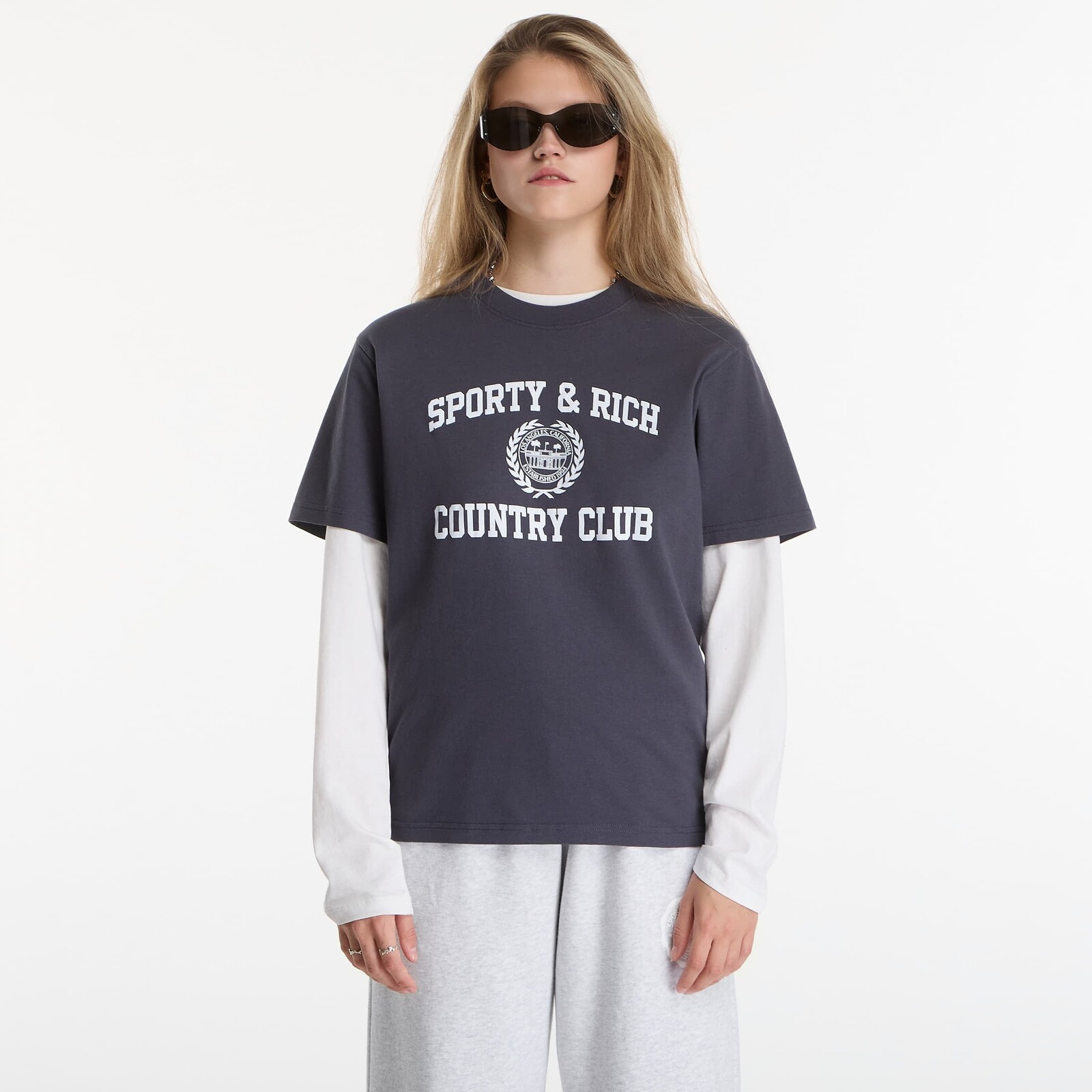 T-shirt Sporty & Rich Varsity Crest Tshirt UNISEX Carbon S