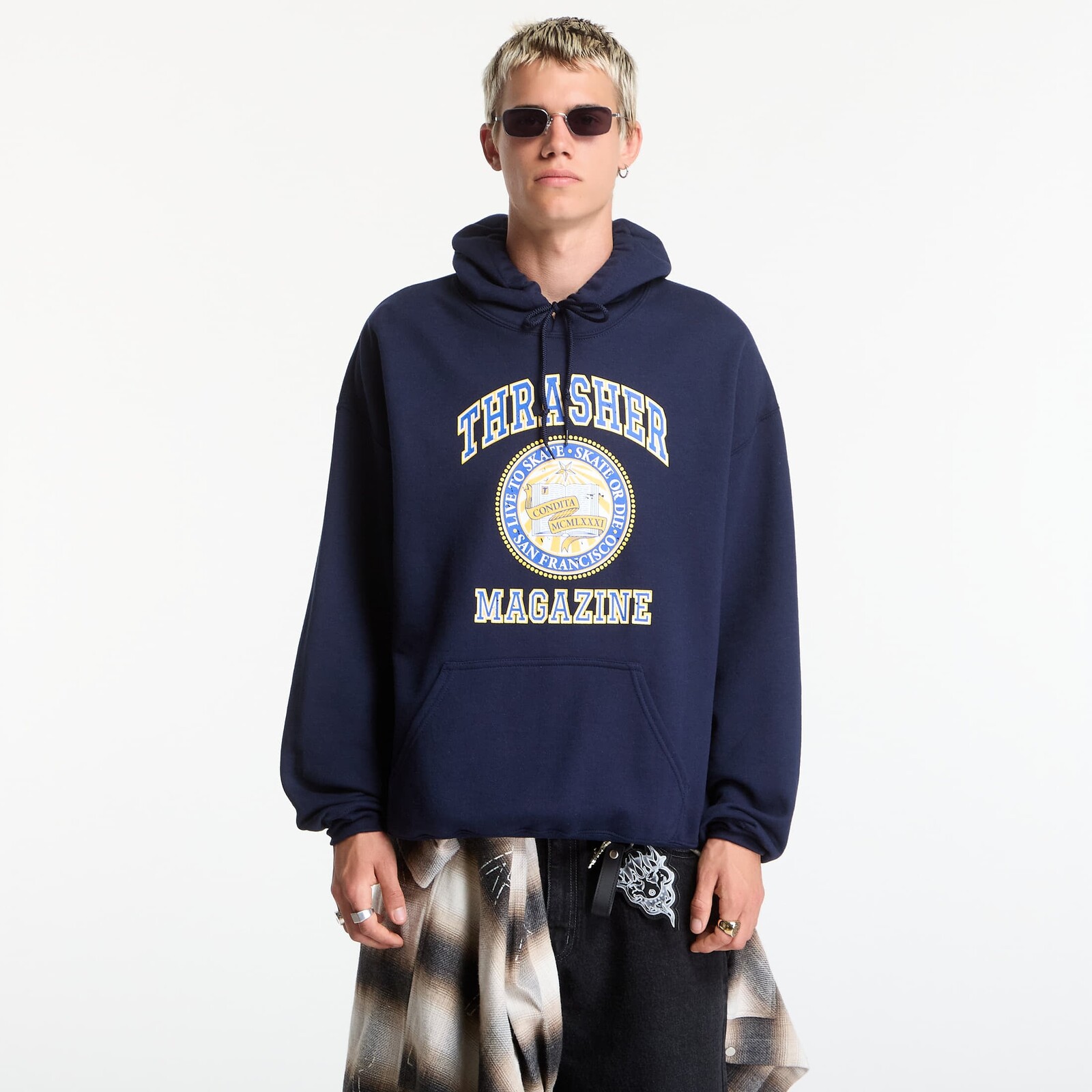 Sweatshirt Thrasher Dropout Hoodie Blue M
