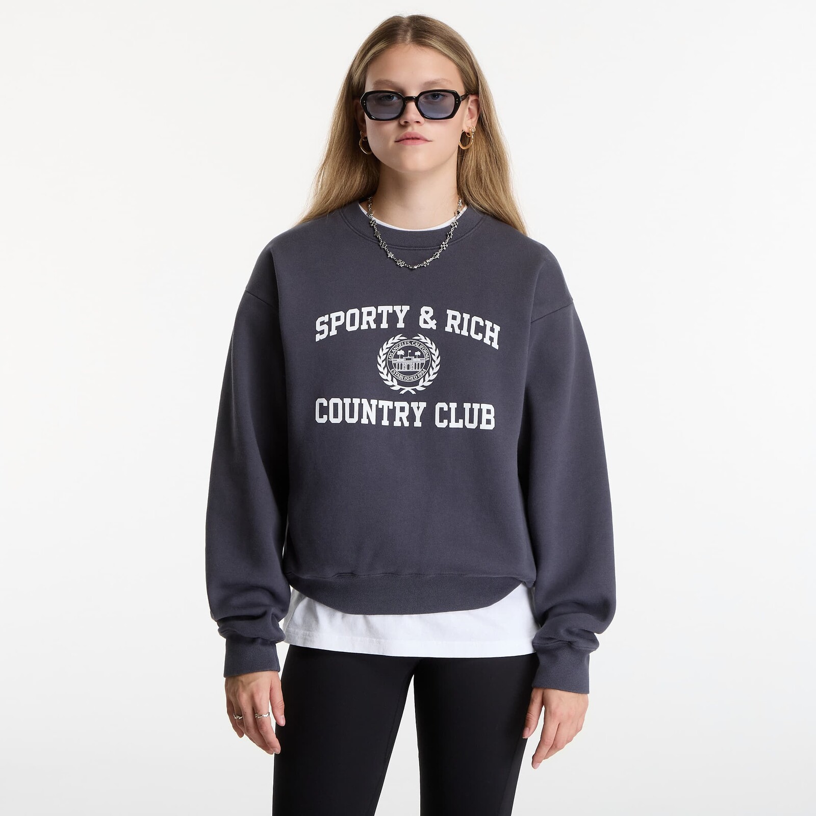 Sweatshirt Sporty & Rich Varsity Crest Crewneck UNISEX Carbon M