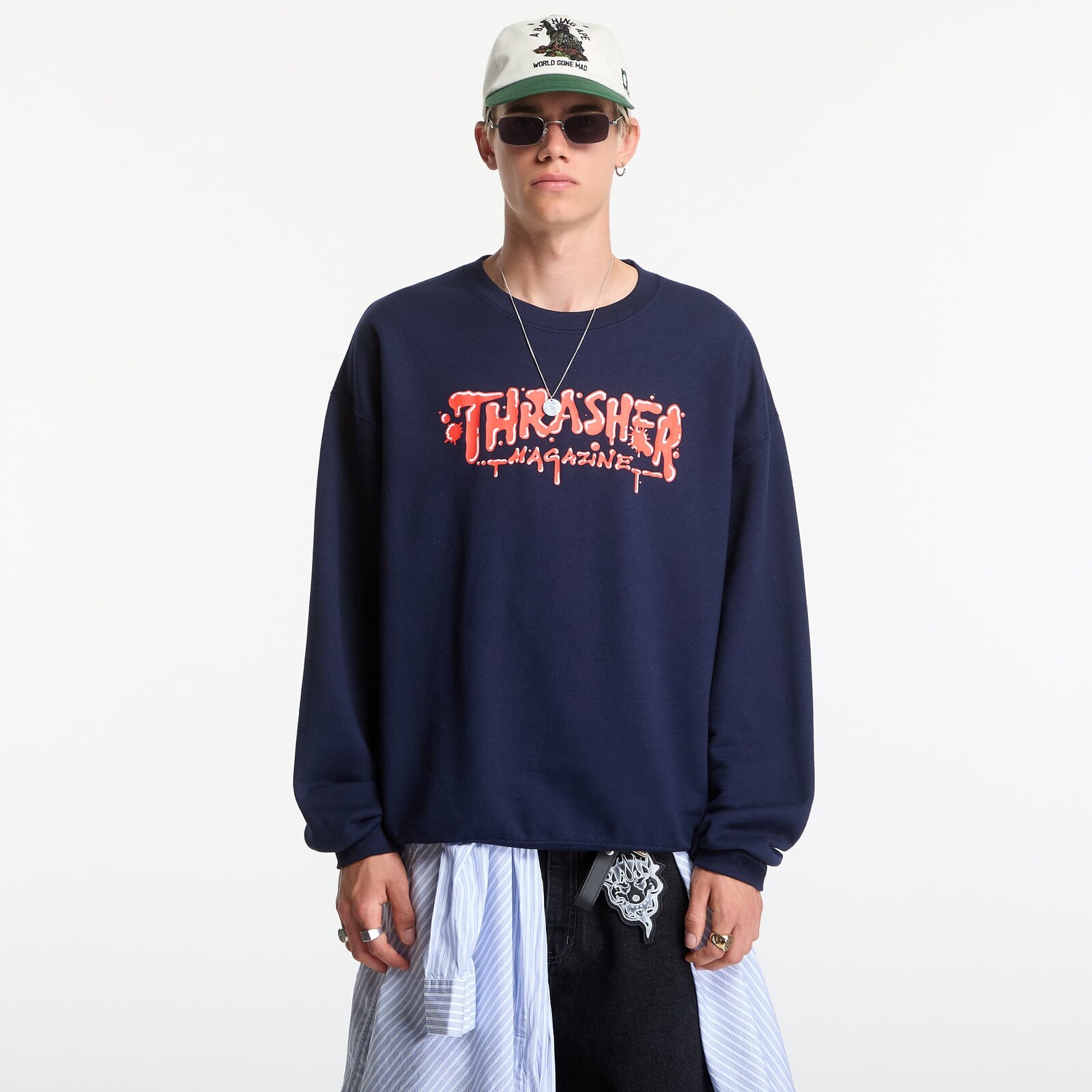 Sweatshirt Thrasher Wet Paint Crewneck Blue XL