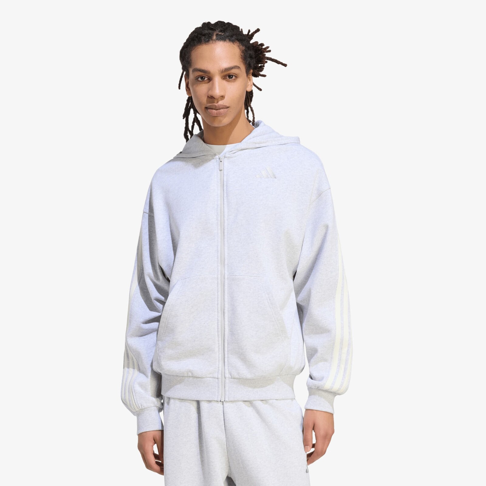 Sweatshirt adidas Ak 3S Fz Lgreyh/ Owhite S
