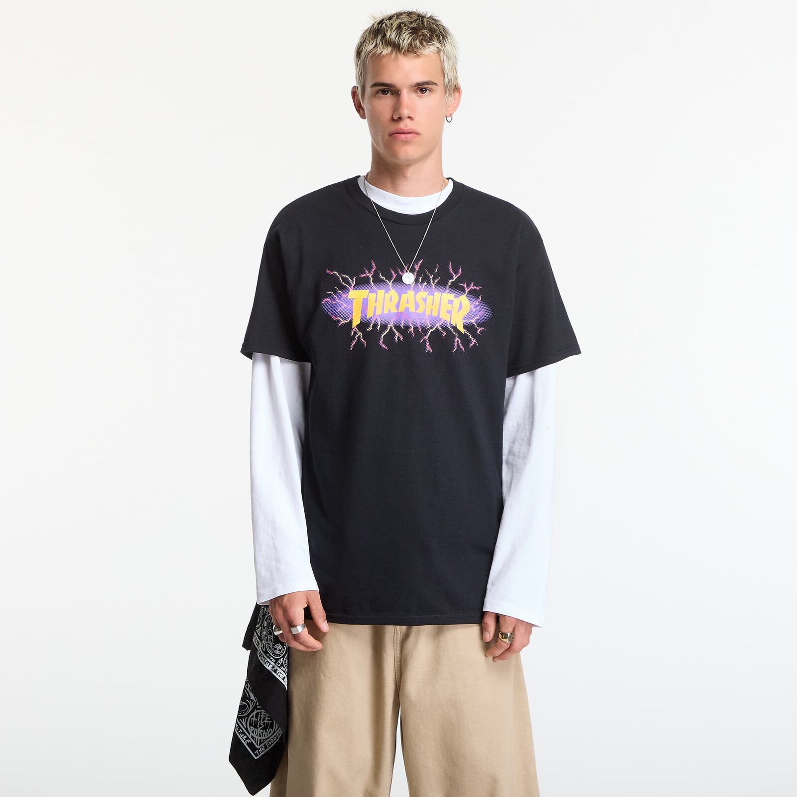 T-shirt Thrasher Lightning T-Shirt Black XXL