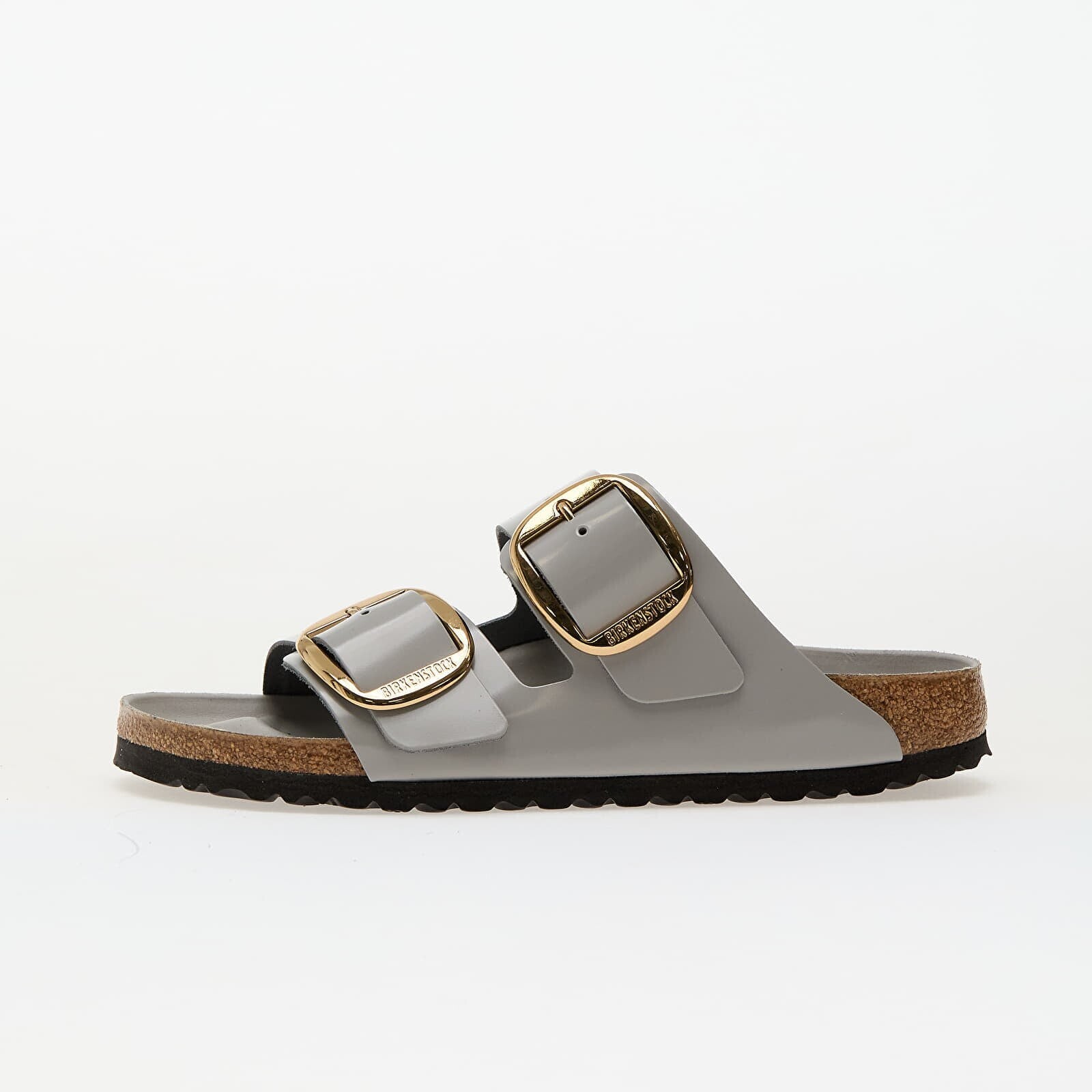 Sneakers Birkenstock Arizona Big Buckle Natural Leather Patent High-Shine Stone Coin UK 5.5