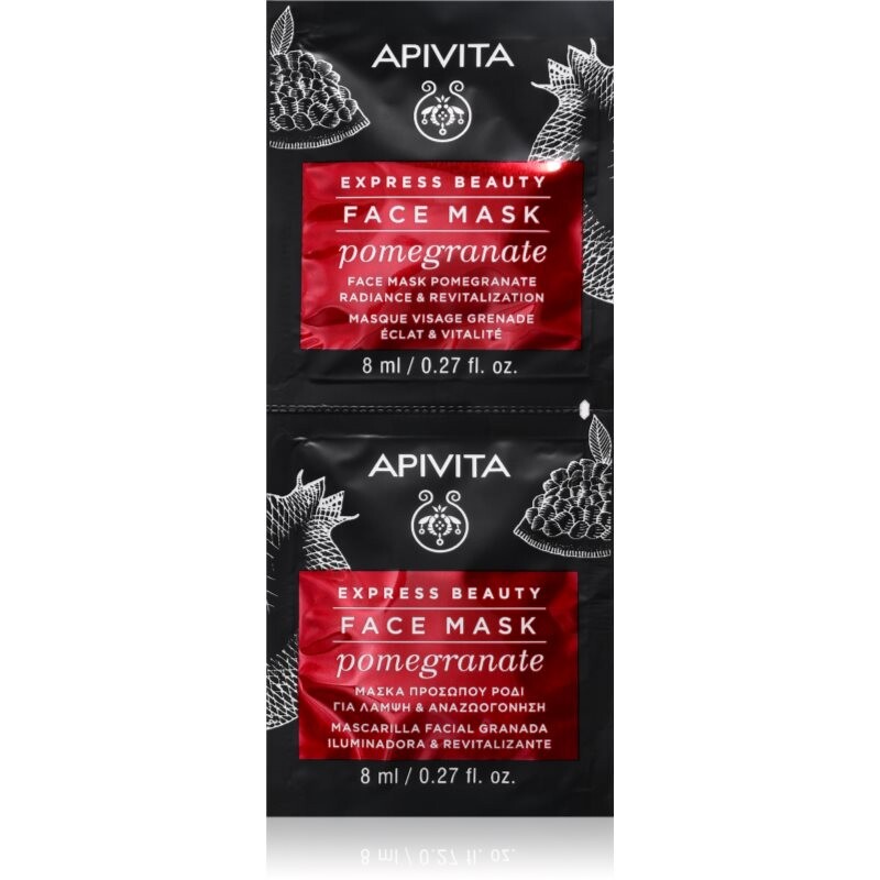 Apivita Express Beauty Pomegranate revitalising and brightening mask 2x8 ml