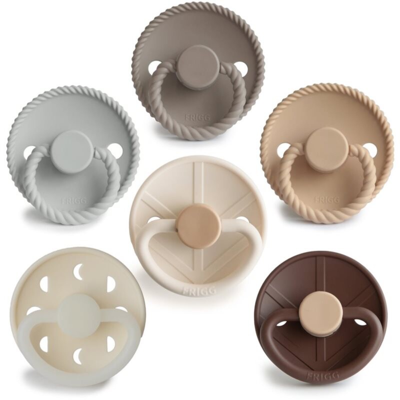 FRIGG 6-Pack Pacifiers Round Silicone Size 2 dummy Earthy Wonder 6 pc
