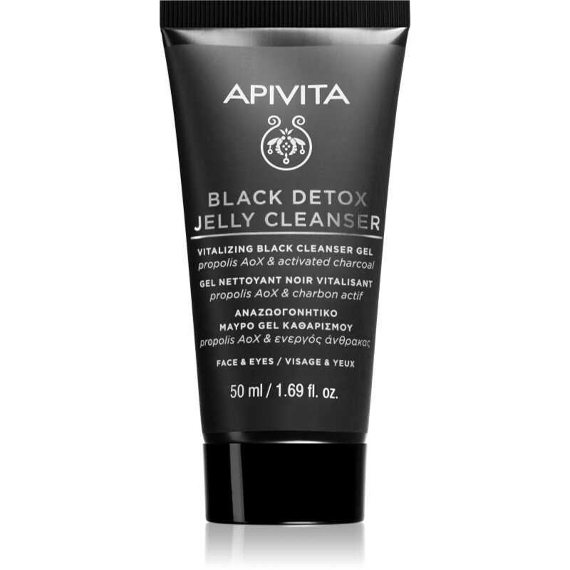 Apivita Cleansing Black Detox Jelly Cleanser cleansing gel with activated charcoal 50 ml