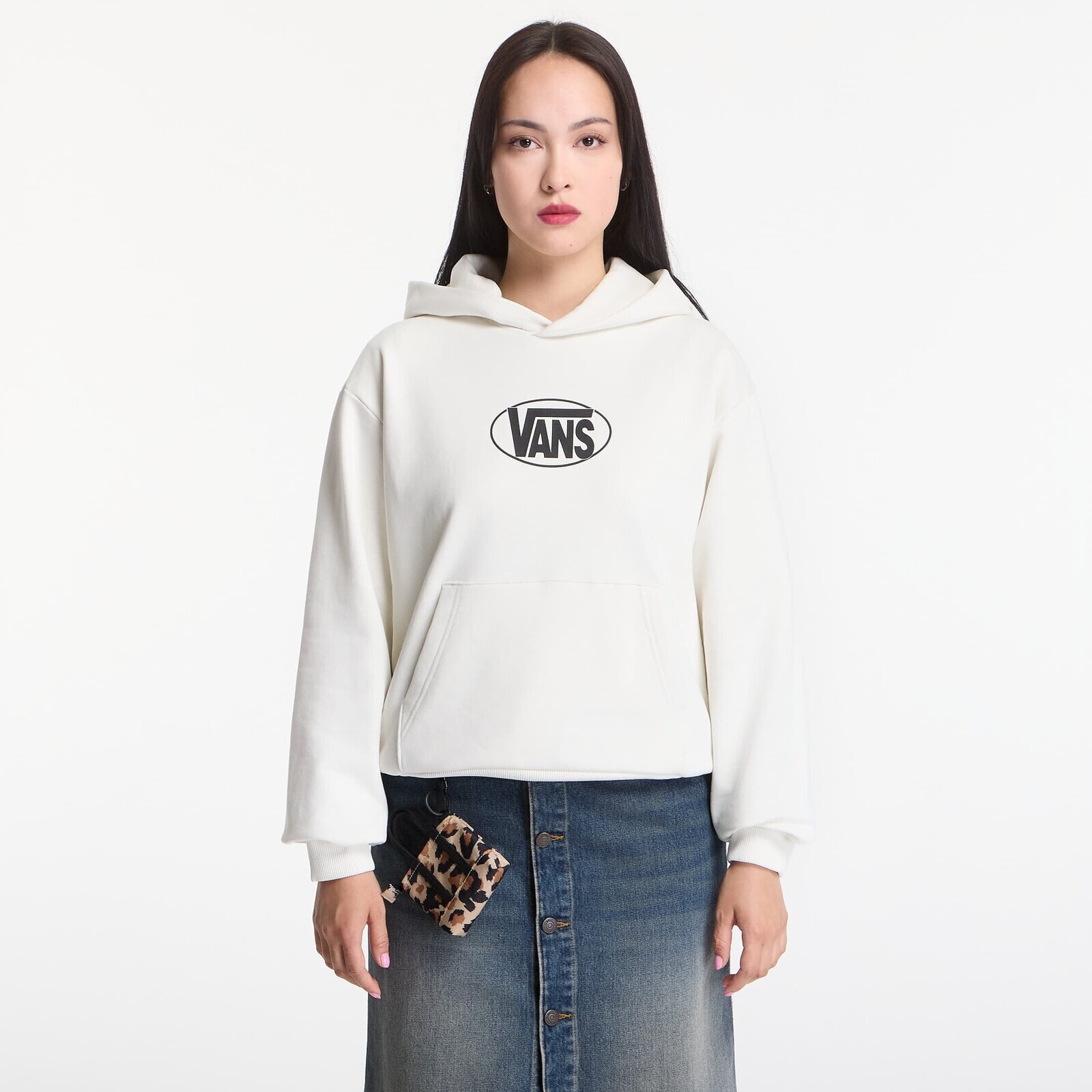 Sweatshirt Vans Oval Logo Relaxed Pullover Marshmallow L