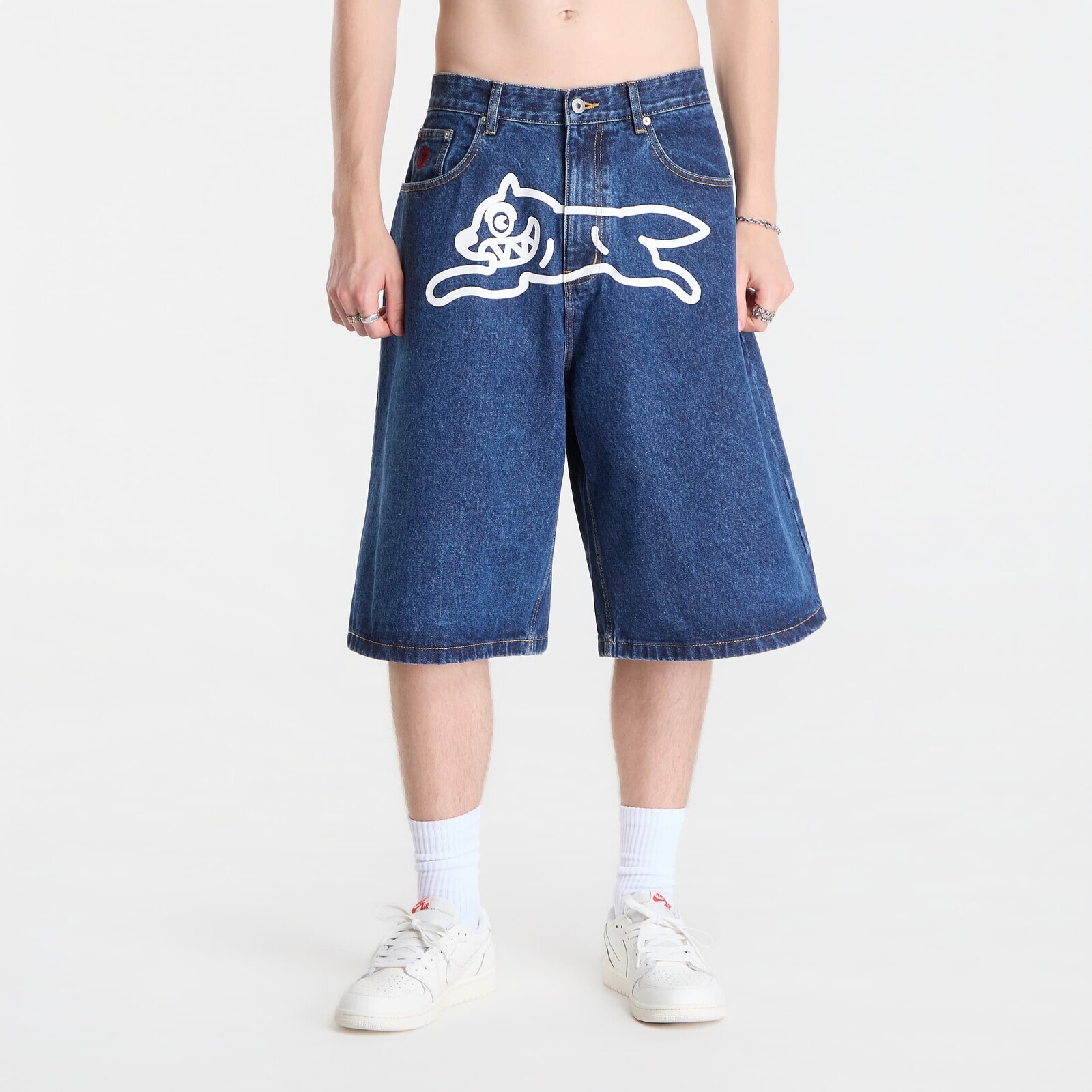 Billionaire Boys Club Icecream Running Dog Triple Scoop Denim Shorts Mid Wash Blue 30