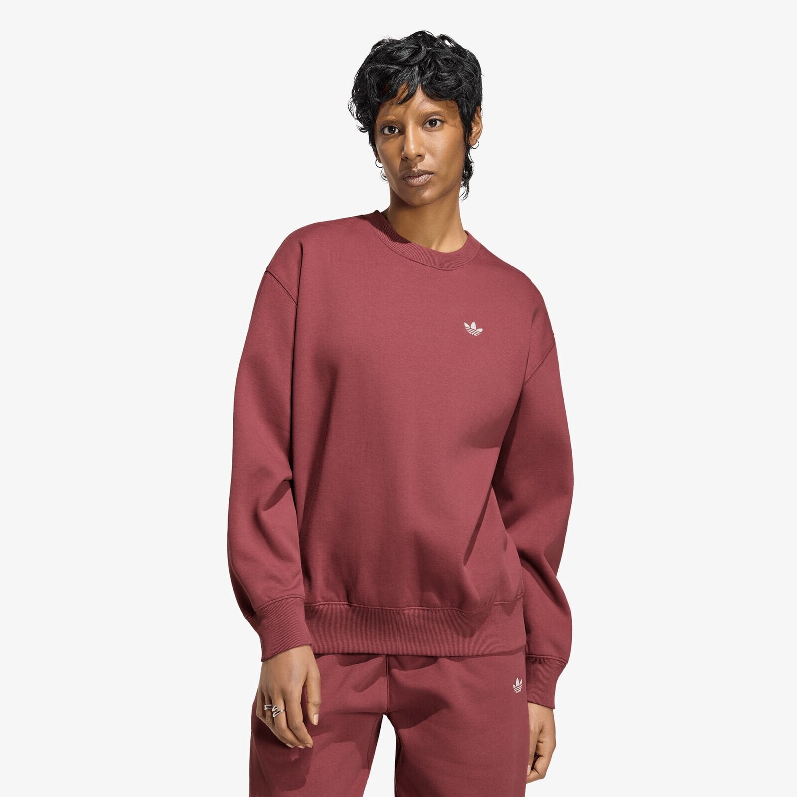 Sweatshirt adidas Essentials Crew Long Fleece Sweatshirt Quiet Crimson M
