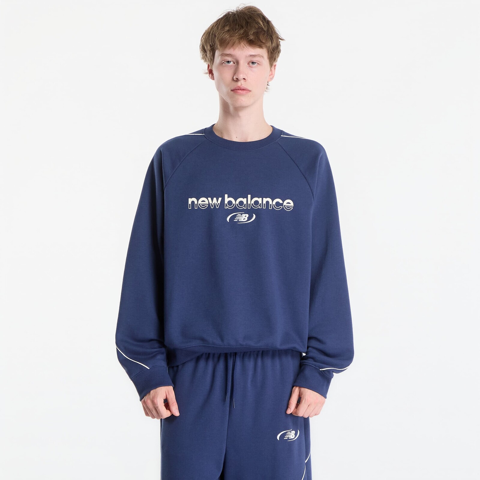 Sweatshirt New Balance Trackside French Terry Crew Nb Navy XXL