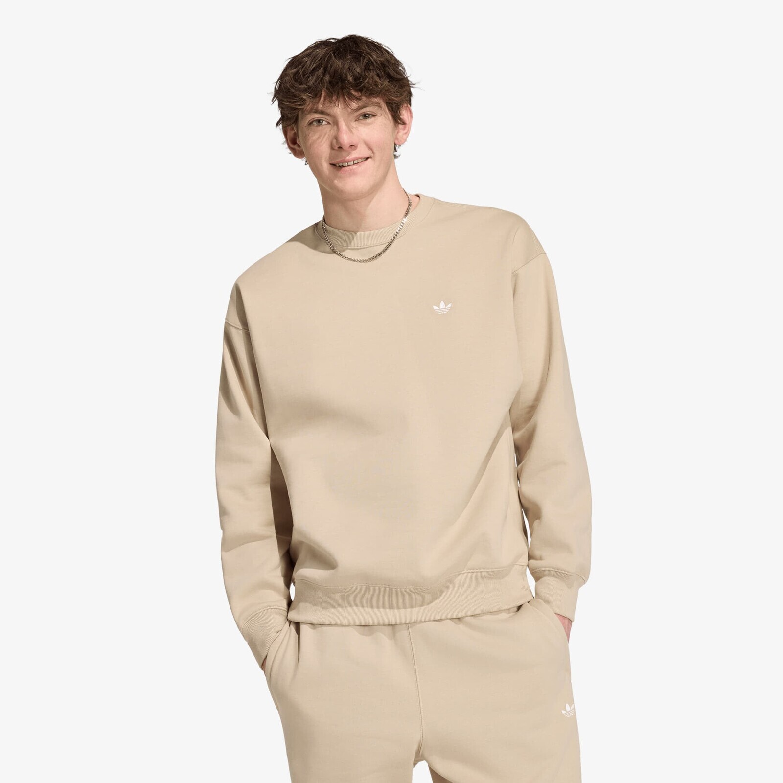 Sweatshirt adidas Trefoil Essentials Loose Crew Sweatshirt Khaki Three L