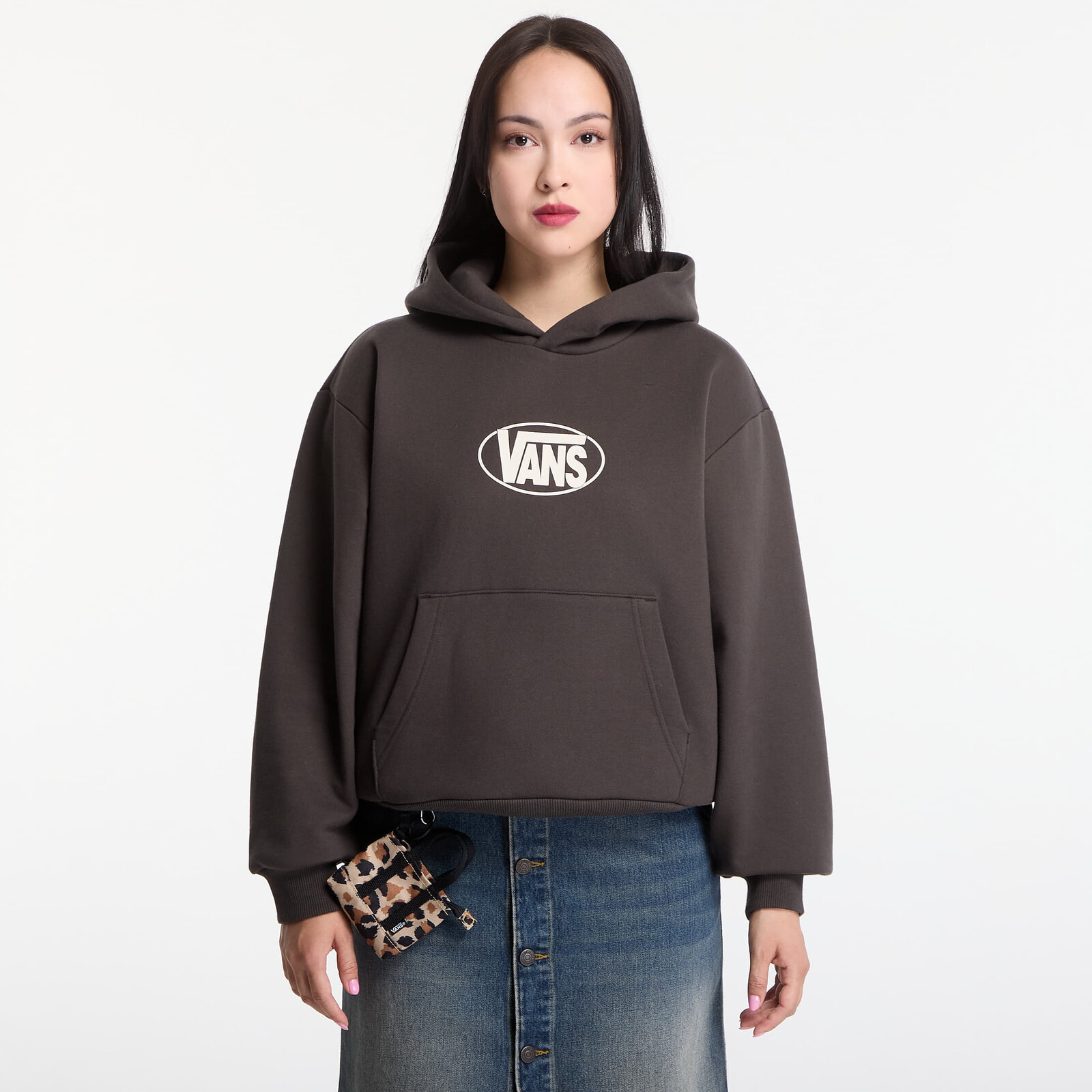 Sweatshirt Vans Oval Logo Relaxed Pullover Faded Black L