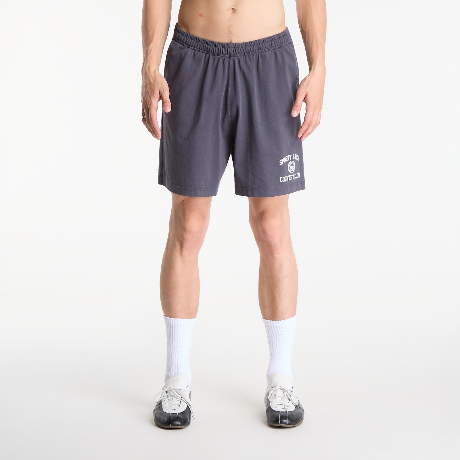Sporty & Rich Varsity Crest Gym Short UNISEX Carbon M