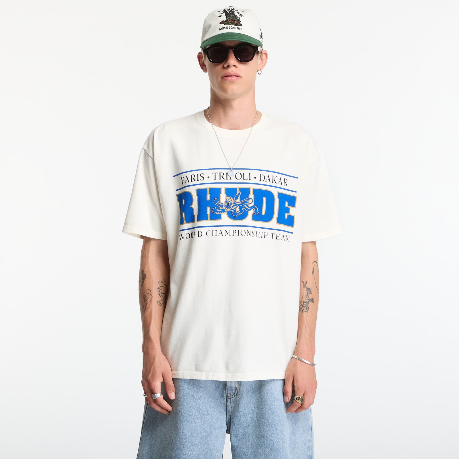 T-shirt Rhude Rhude Chrono Tee Vintage White/ Blue XXL