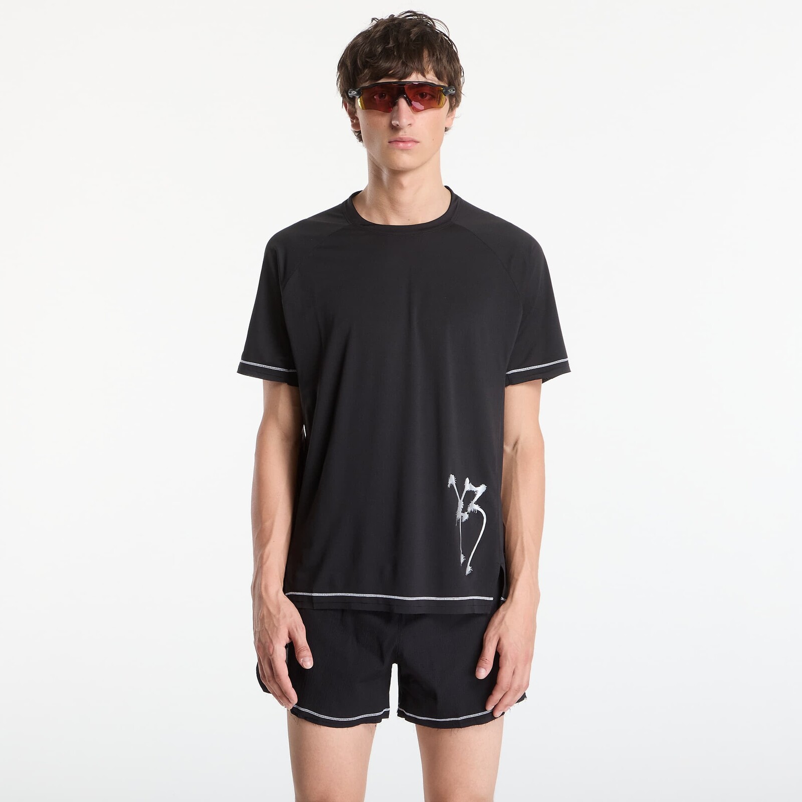 T-shirt Y-3 Graphic Running Short Sleeve Tee Black XL