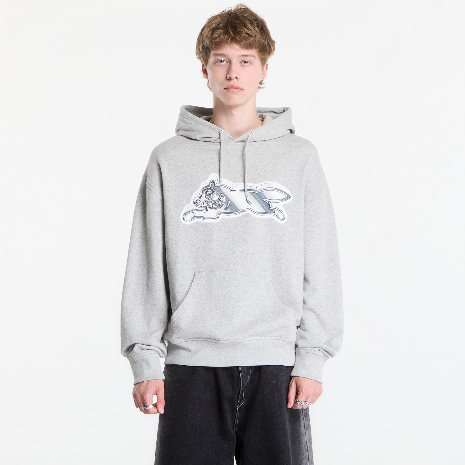 Sweatshirt Billionaire Boys Club Icecream Iced Out Running Dog Popover Hood Heather Grey XL