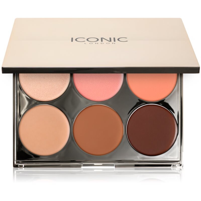 ICONIC London Multi-Use Cream Blush Bronze and Highlight Palette multipurpose palette for the face 6x3.2 g