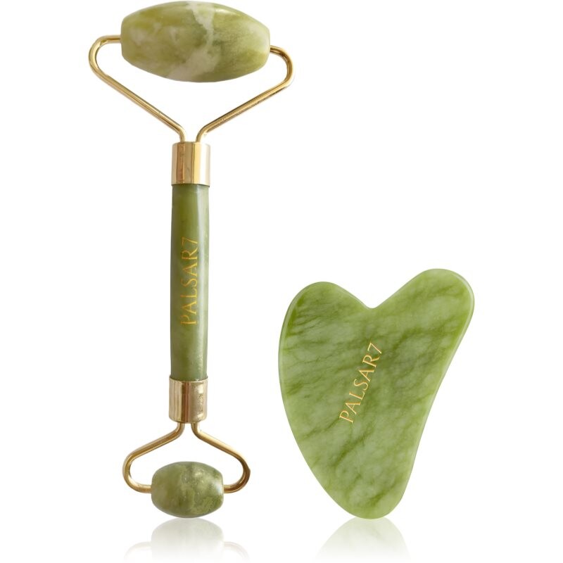 PALSAR7 Massage Roller and Guasha Green Xiuyan Jade massage roller for face and massage tool