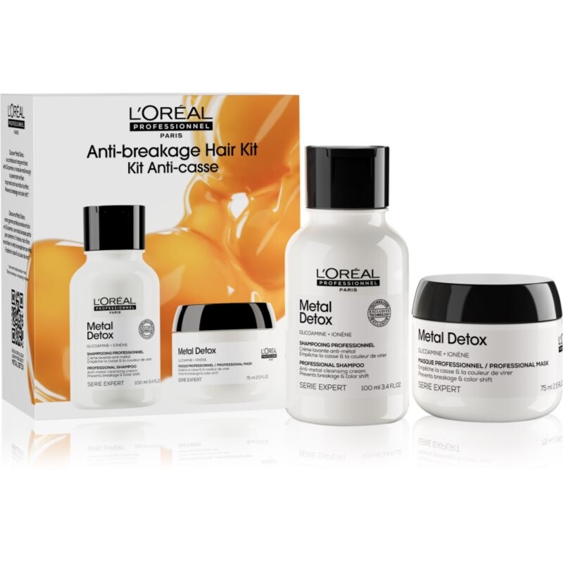 L’Oréal Professionnel Serie Expert Metal Detox gift set for damaged and colour-treated hair for women