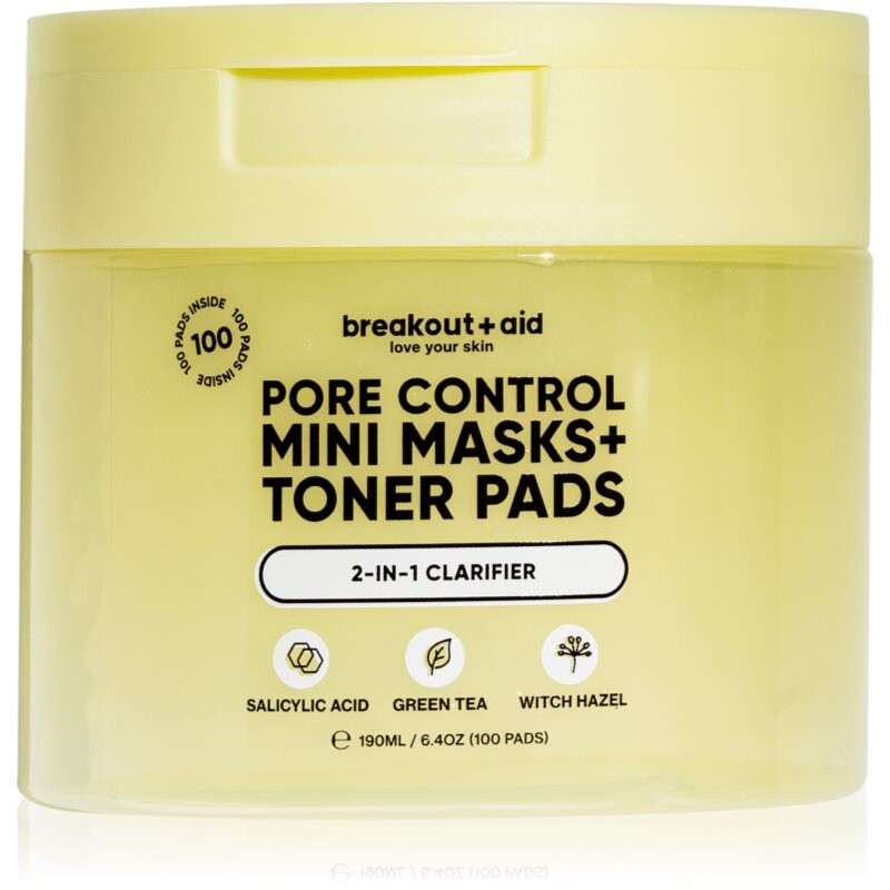 breakout + aid Pore Control Mini Masks + Toner Pads toner pads with salicylic acid 100 pc