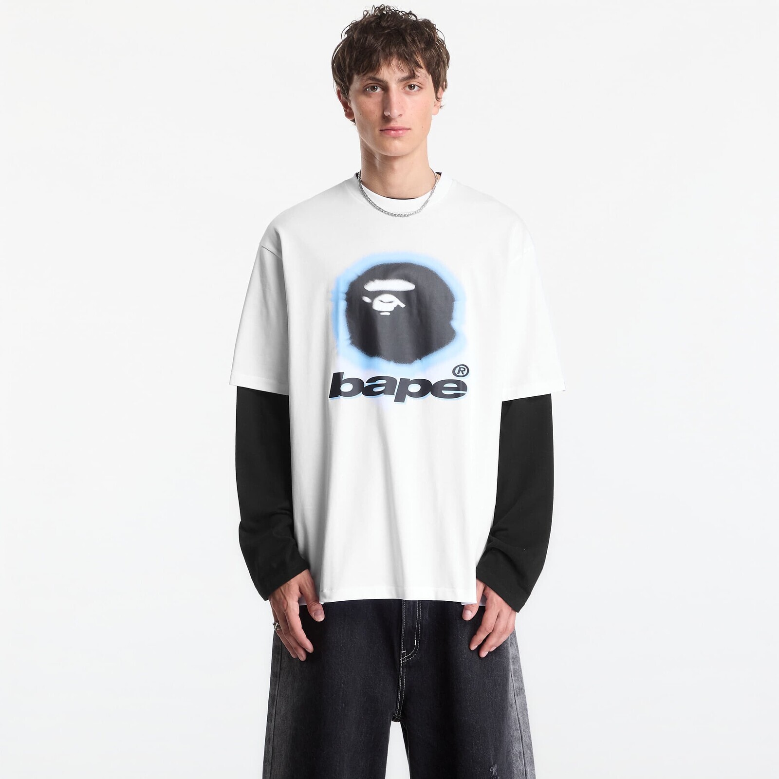 T-shirt A Bathing Ape Spray Ape Head Relaxed Fit Tee UNISEX White L