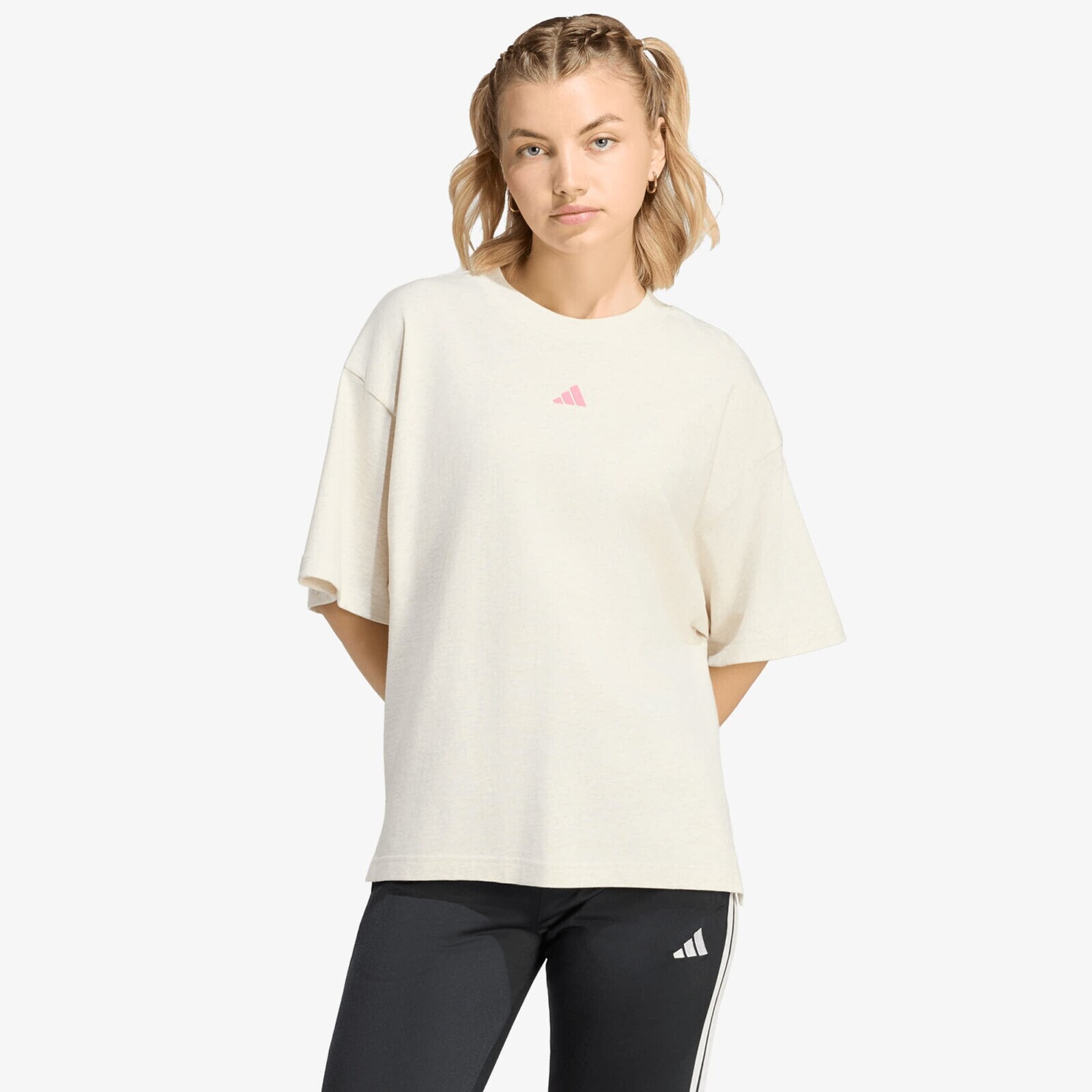T-shirt adidas 3-Stripes Studio T-Shirt Chalk White Mel. S