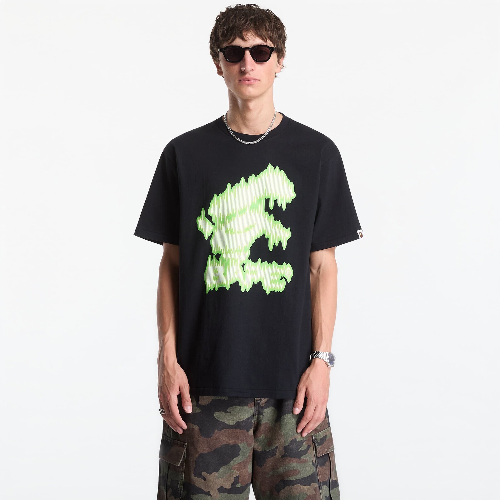 T-shirt A Bathing Ape Noisy Bape Logo Tee UNISEX Black L