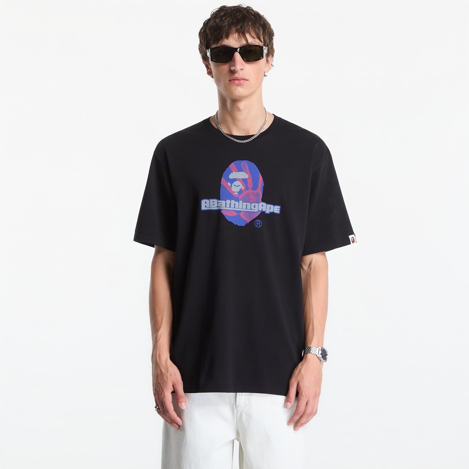 T-shirt A Bathing Ape Handprint Ape Head Tee UNISEX Black M