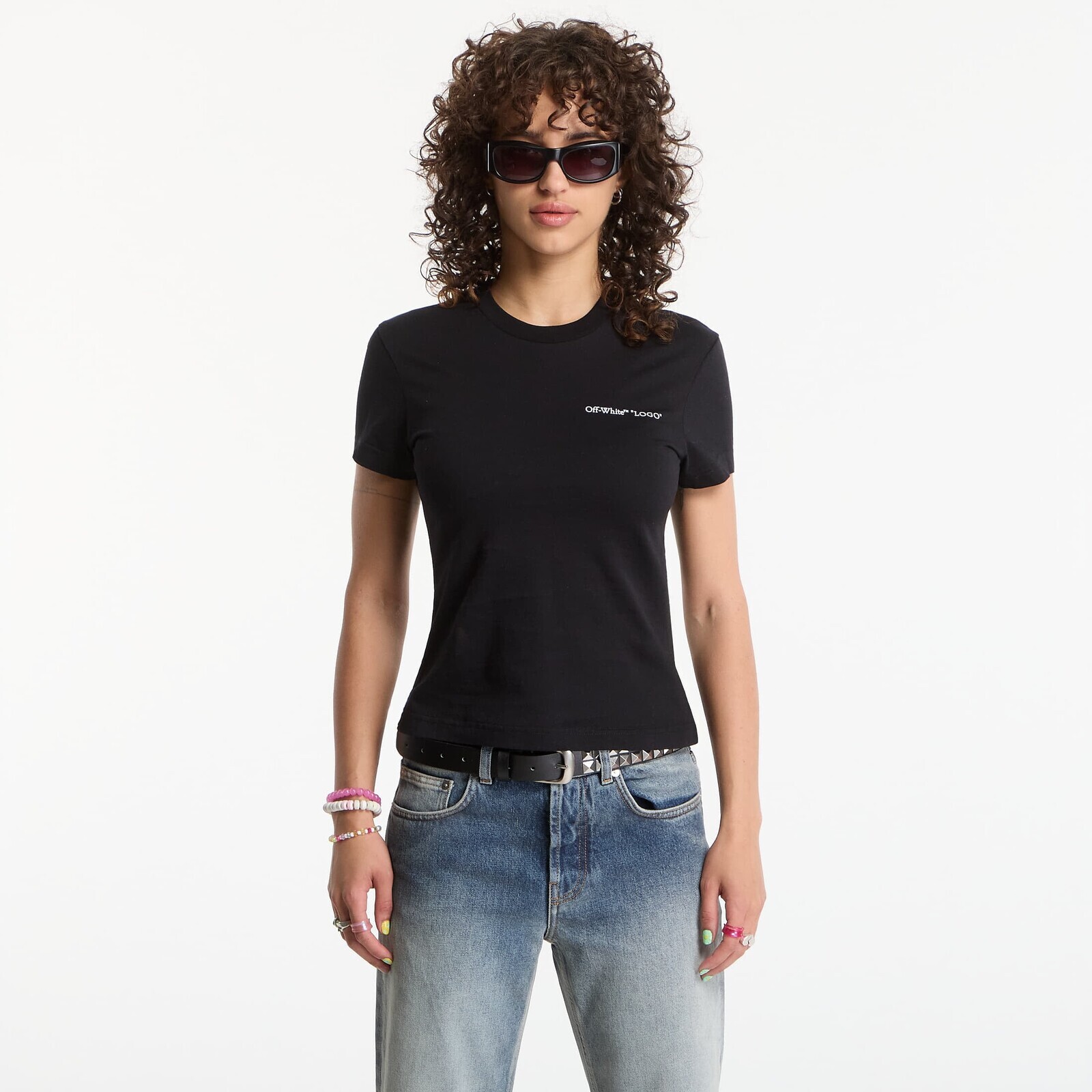 T-shirt Off-White Logo Quote Fitted Tee Black M