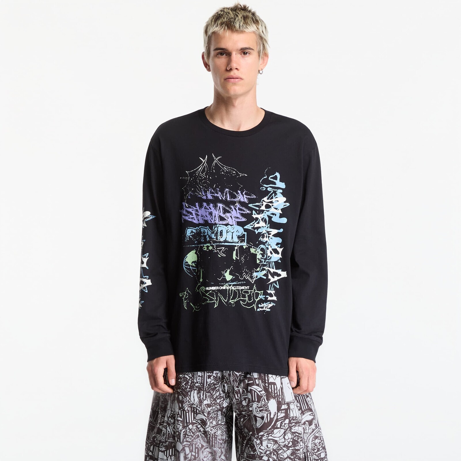 T-shirt RIPNDIP World Wide Madness LS Charcoal XL