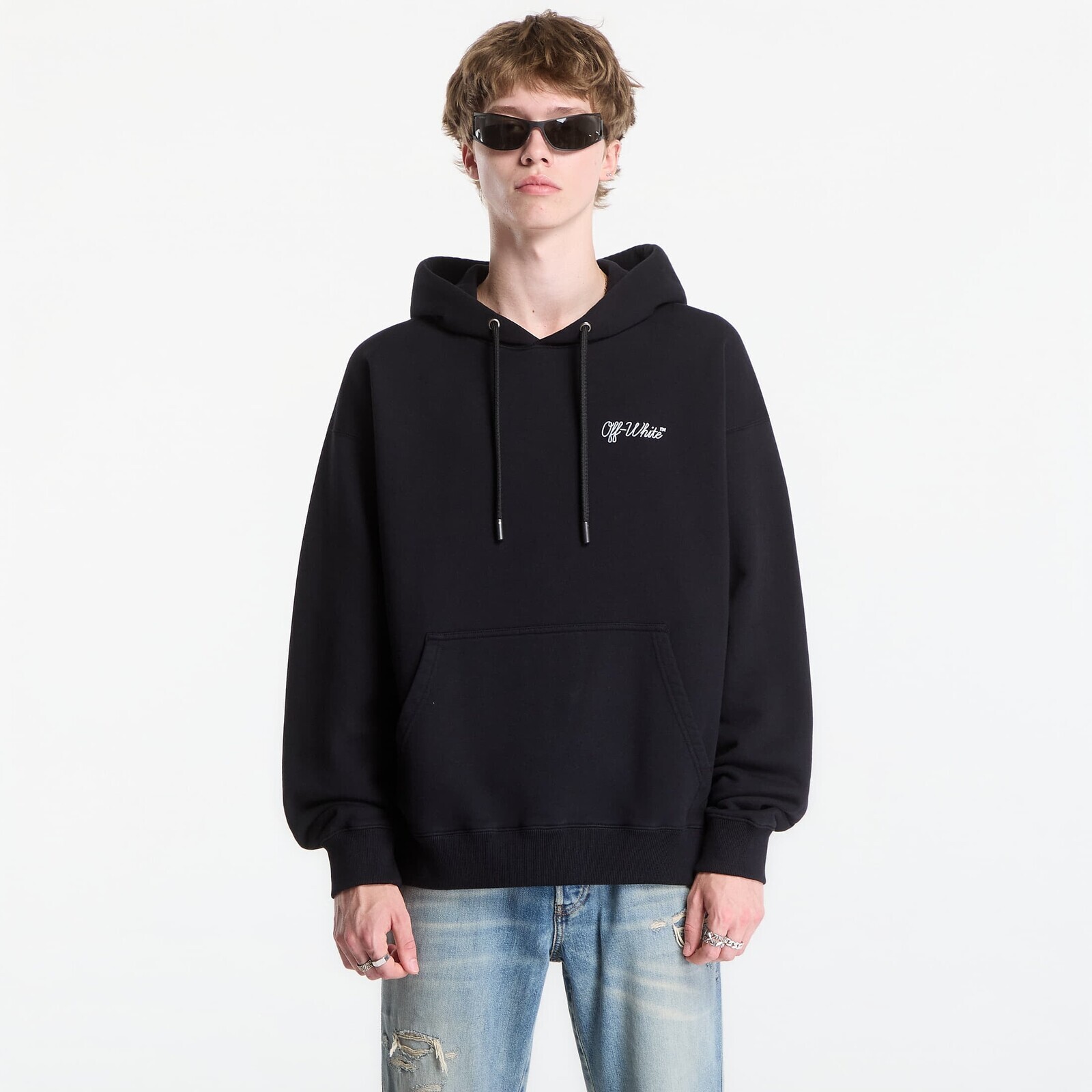 Sweatshirt Off-White Script Logo Skate Hoodie UNISEX Black XL