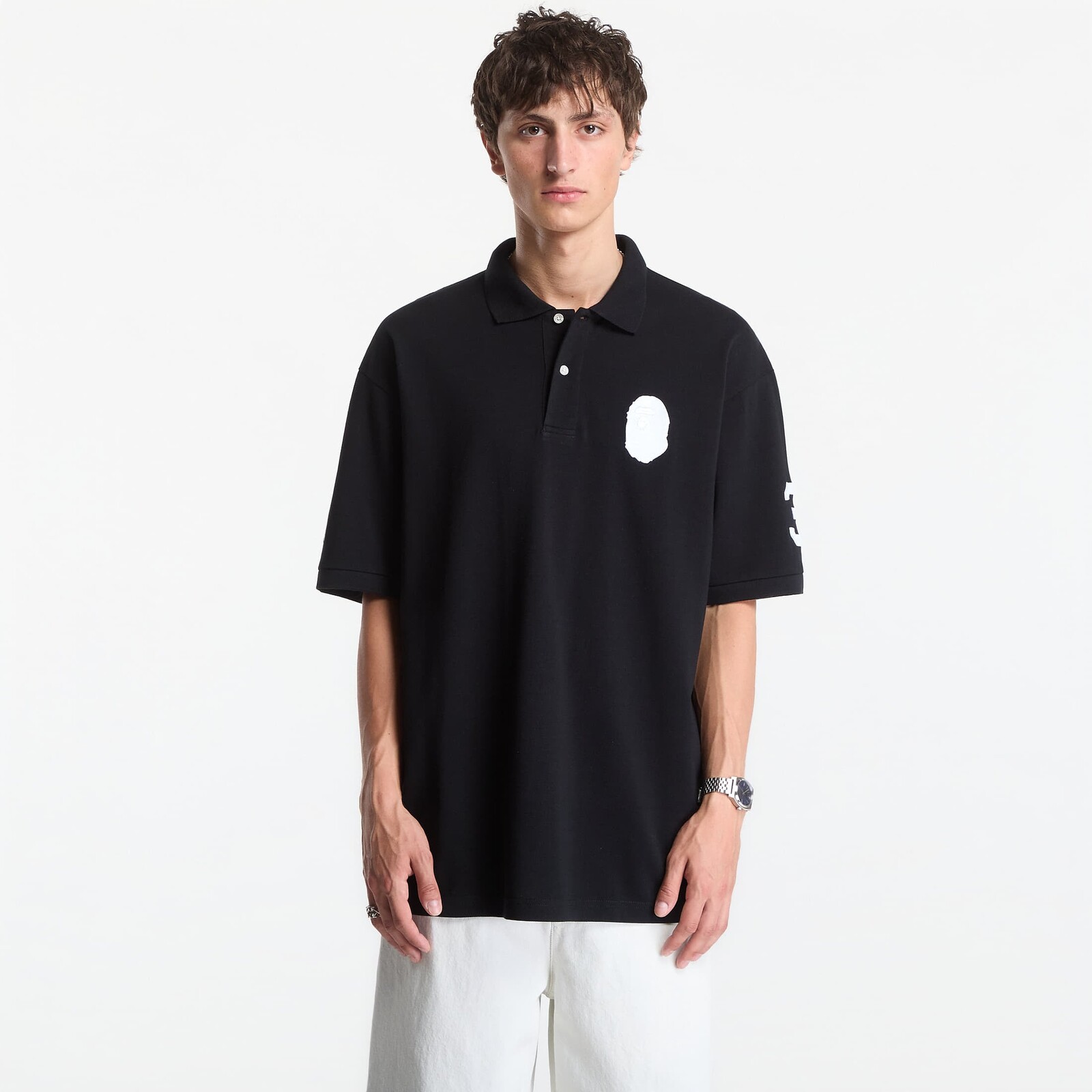 T-shirt A Bathing Ape Large Ape Head Relaxed Fit Polo UNISEX Black L