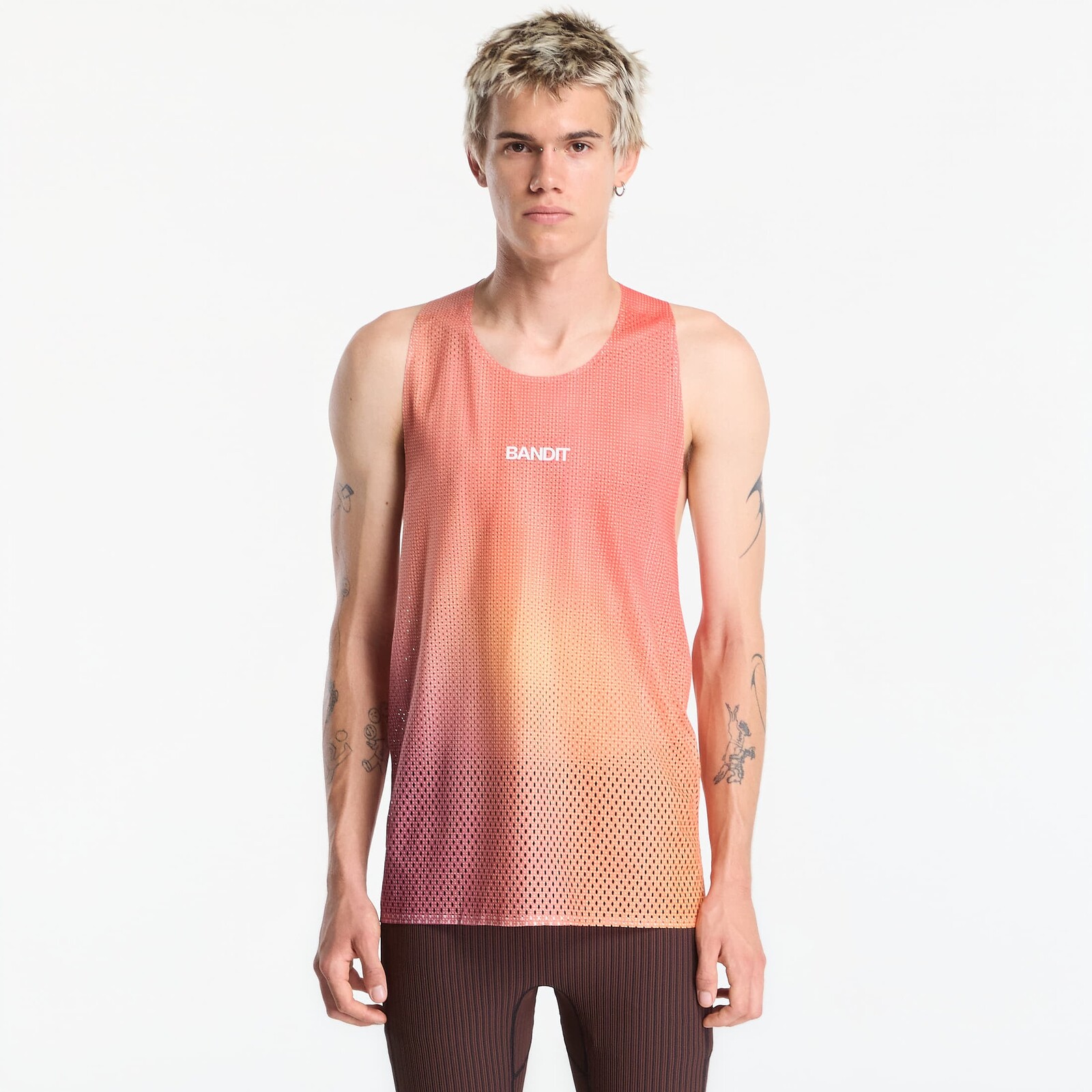 Tank top BANDIT Shredder™ Race Singlet with Flopack™ Linear Gradient - Poppy / Copal M