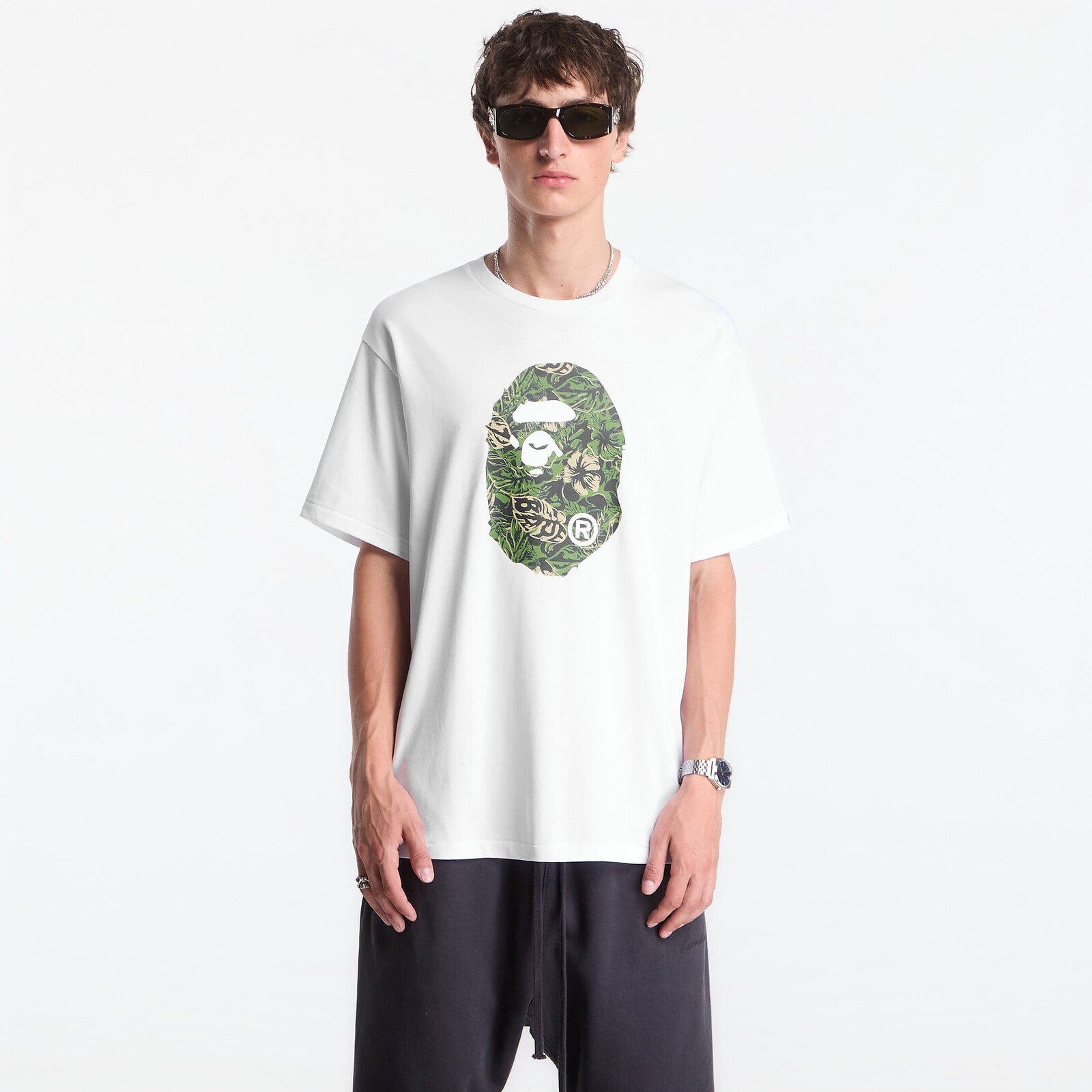 T-shirt A Bathing Ape Palm Resort Camo Ape Head Tee UNISEX White XXL
