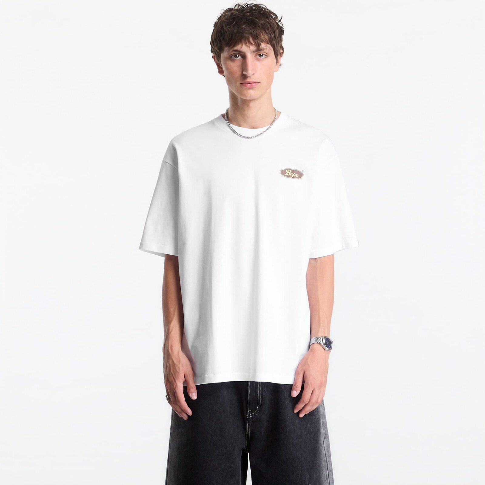 T-shirt A Bathing Ape Skateboard Bape Logo Relaxed Fit Tee UNISEX White L
